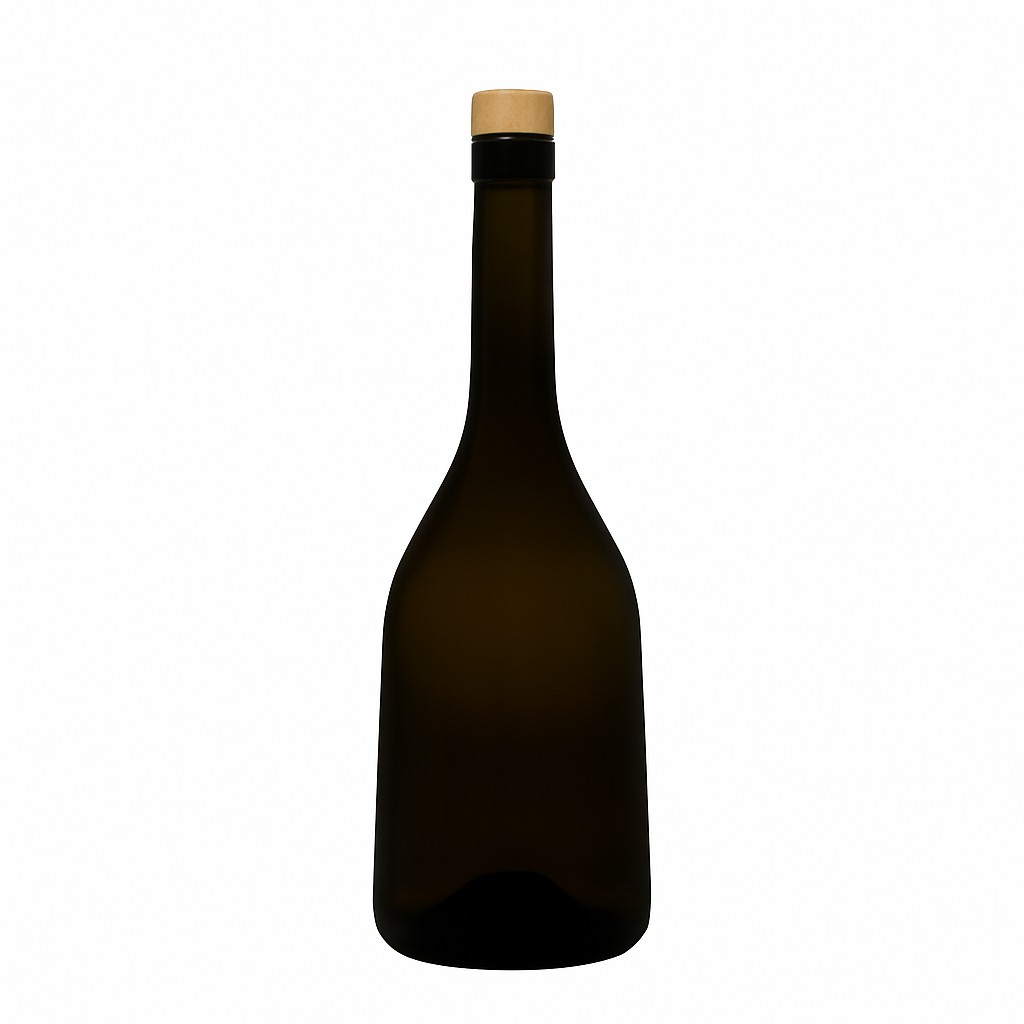 750 ml Glasflasche 'Rustica', antikgrün, Mündung: Kork 750 ml Glasflasche 'Rustica', antikgrün, Mündung: Kork