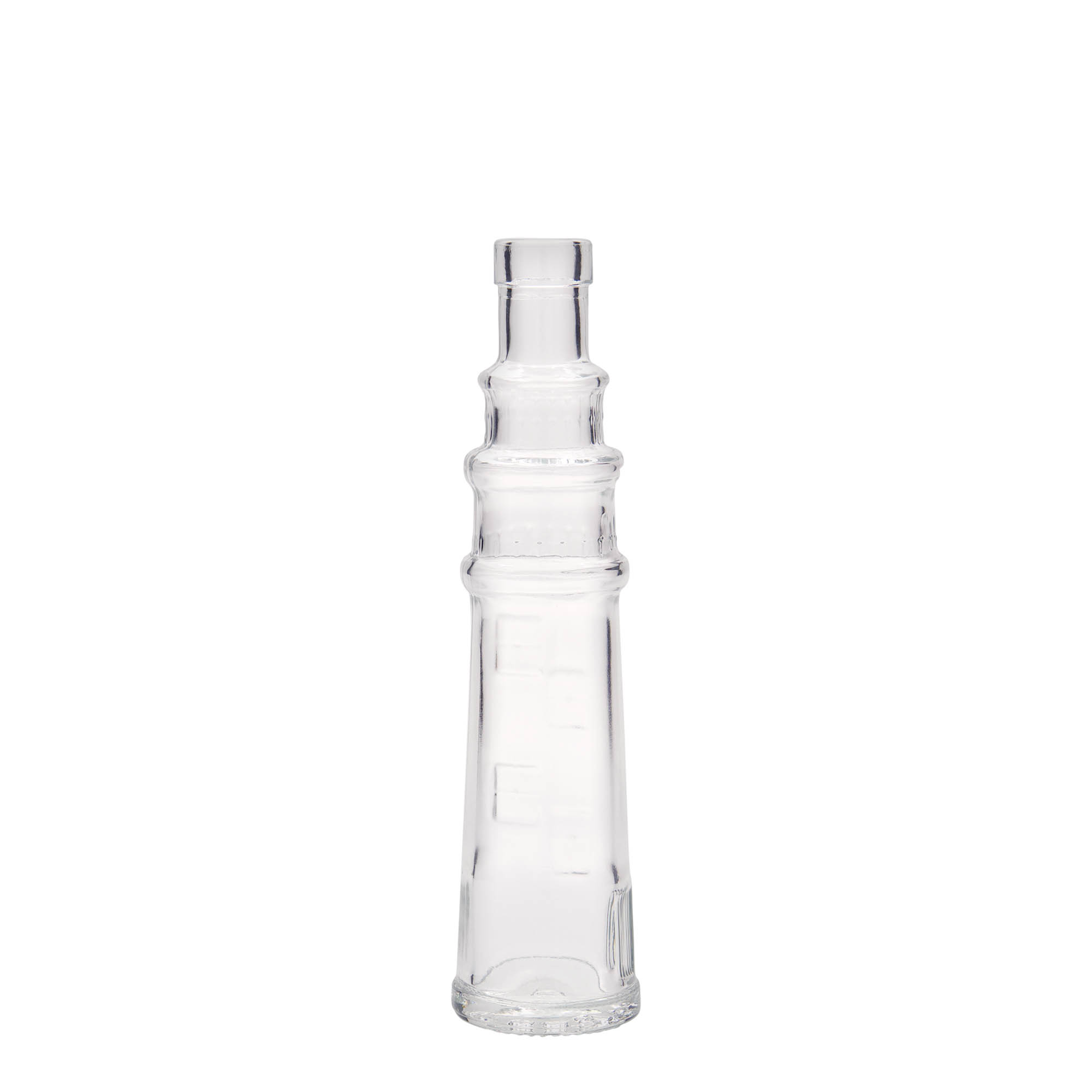 100 ml Glasflasche „Leuchtturm“, Mündung: Kork
