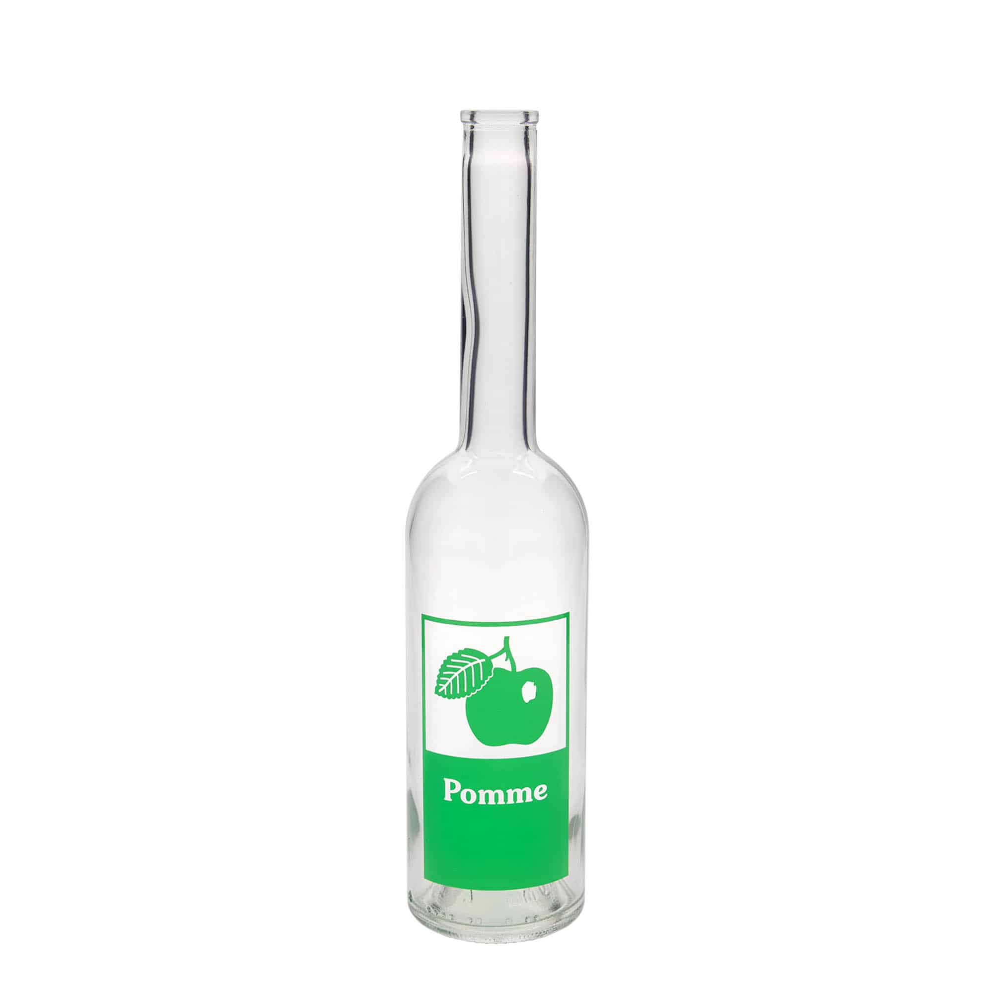 500 ml Glasflasche „Opera“, Motiv: Pomme, Mündung: Kork
