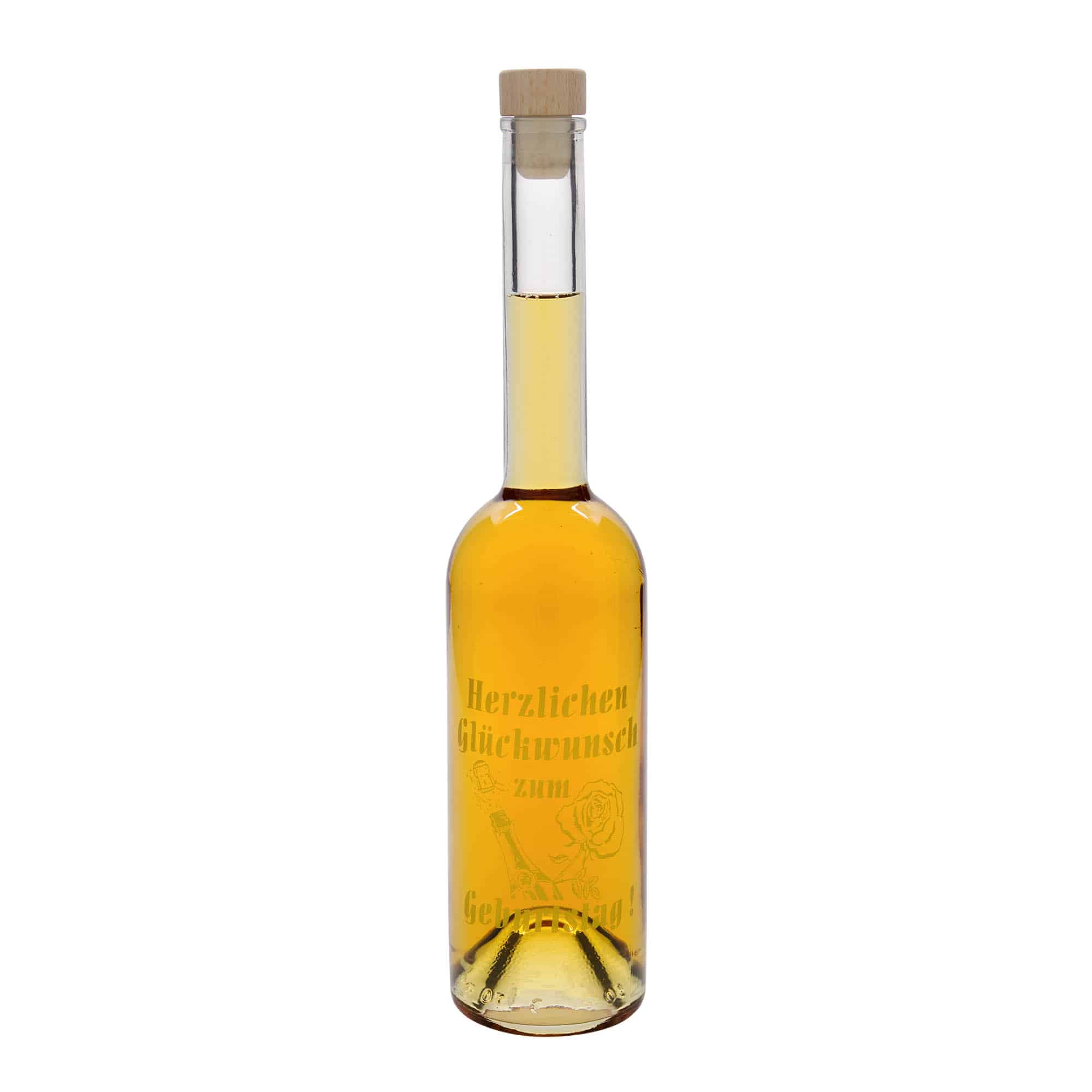 500 ml Glasflasche „Opera“, Motiv: Geburtstagsflasche, Mündung: Kork