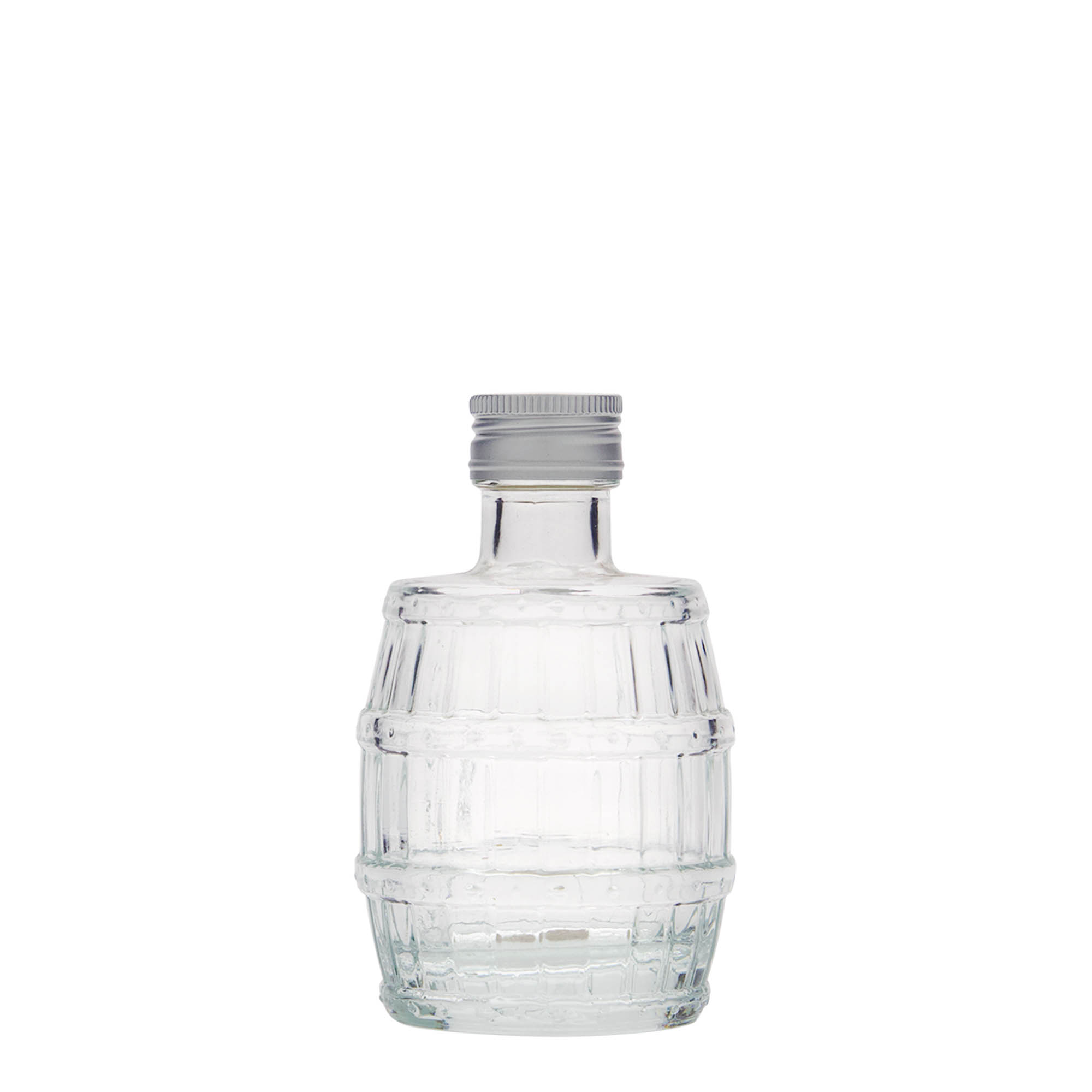 100 ml Glasflasche 'Fass', Mündung: PP 24 100 ml Glasflasche 'Fass', Mündung: PP 24