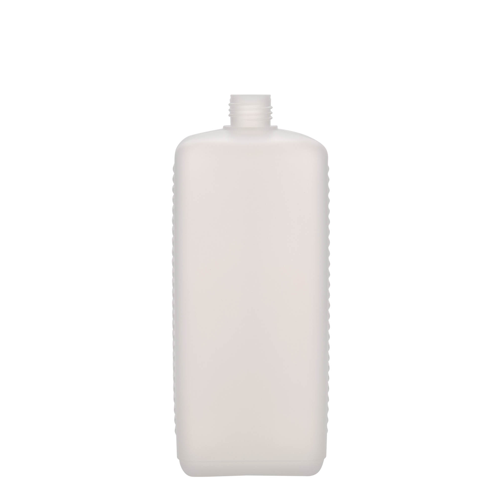 1.000 ml Kanisterflasche, rechteckig, HDPE-Kunststoff, natur, Mündung: DIN 25 EPE