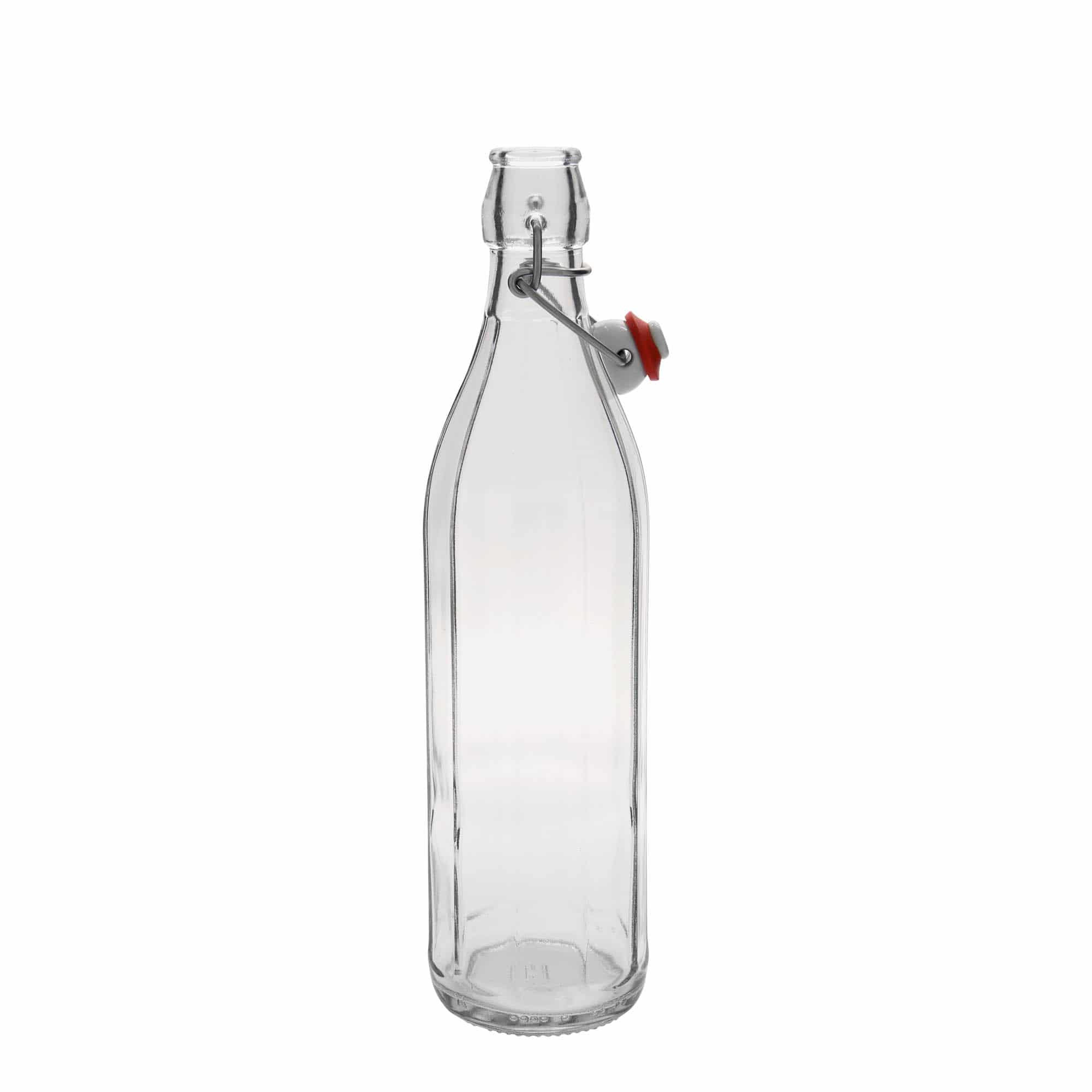 750 ml Glasflasche „Bravo“, zehneckig, Mündung: Bügelverschluss