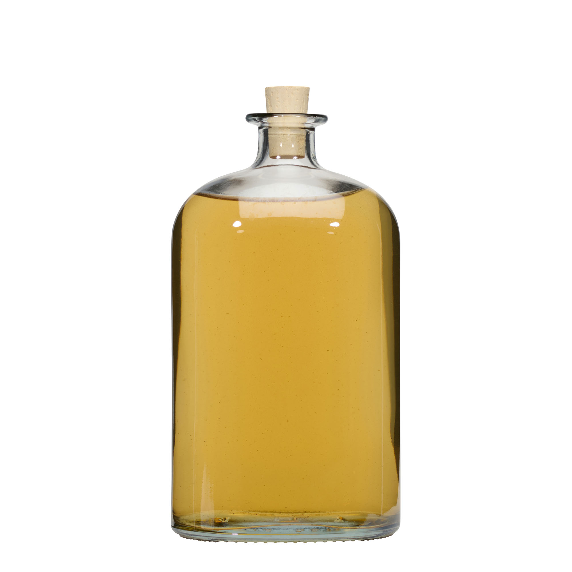 1.000 ml Glasflasche 'Dundee', oval, Mündung: Kork 1.000 ml Glasflasche 'Dundee', oval, Mündung: Kork