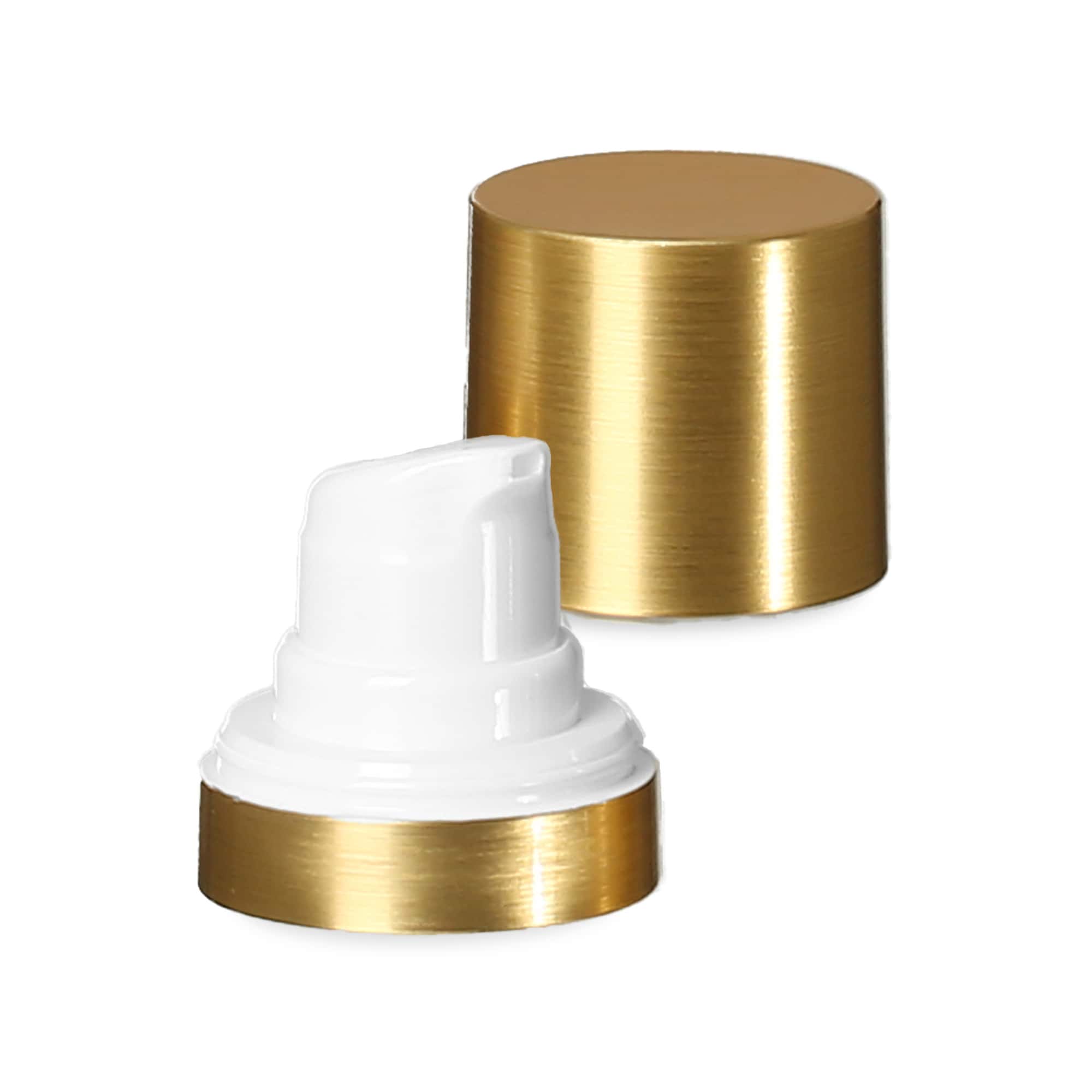 Airless Kopf Micro Goldrand + weiß, glänzende Steckkappe