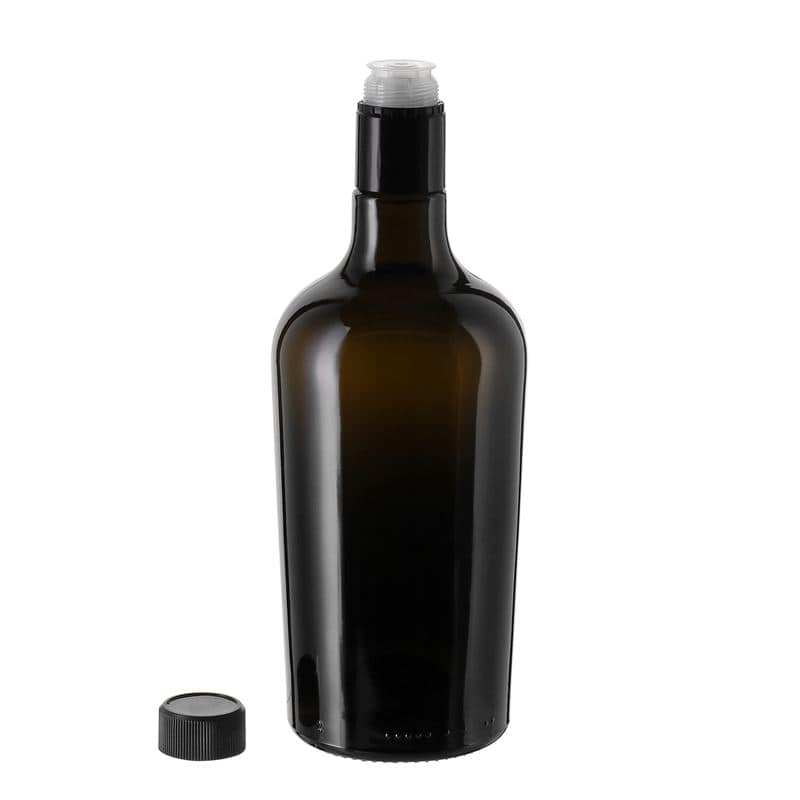 750 ml Essig-/Ölflasche 'Oleum', Glas, antikgrün, Mündung: DOP