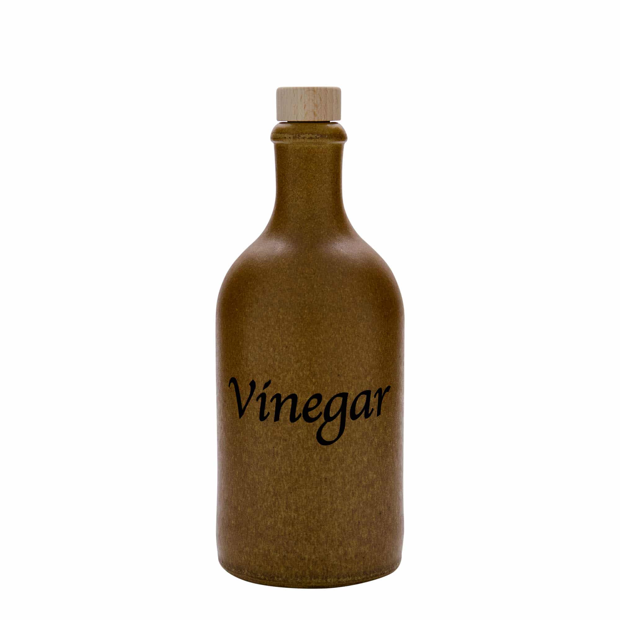 500 ml Tonkrug, Motiv: Vinegar, Steinzeug, braun-kristall, Mündung: Kork