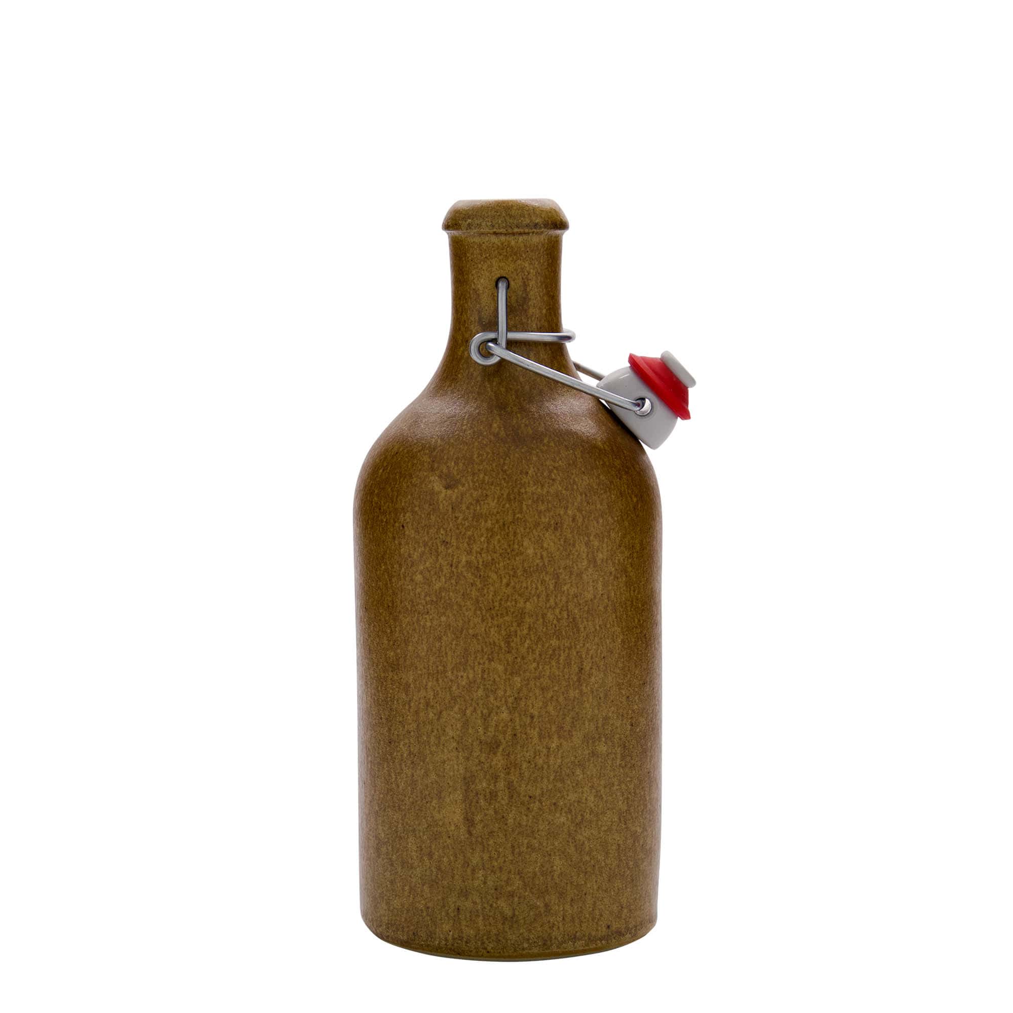 500 ml Tonkrug, Steinzeug, braun-kristall, Mündung: Bügelverschluss
