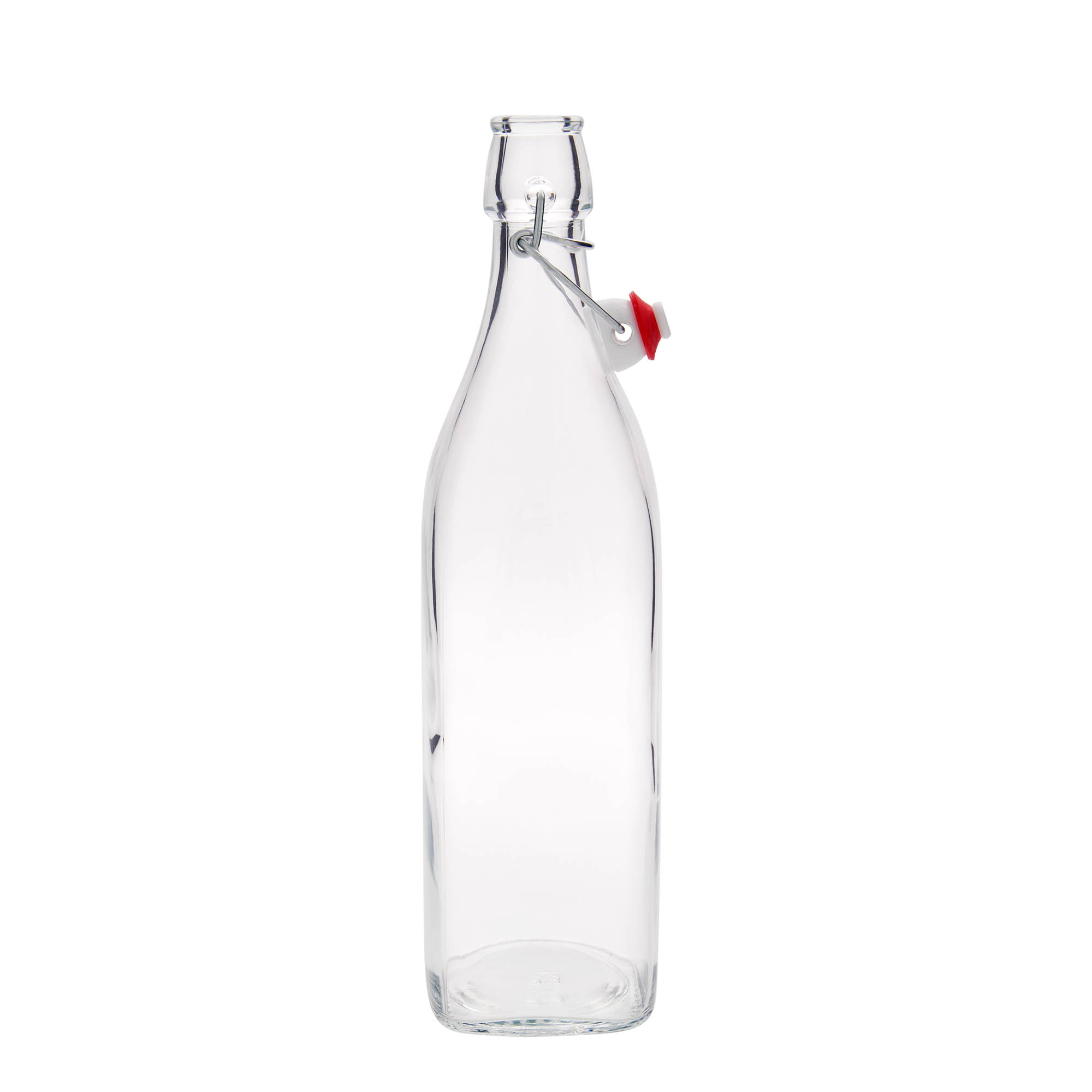 1.000 ml Glasflasche „Swing“, quadratisch, Mündung: Bügelverschluss