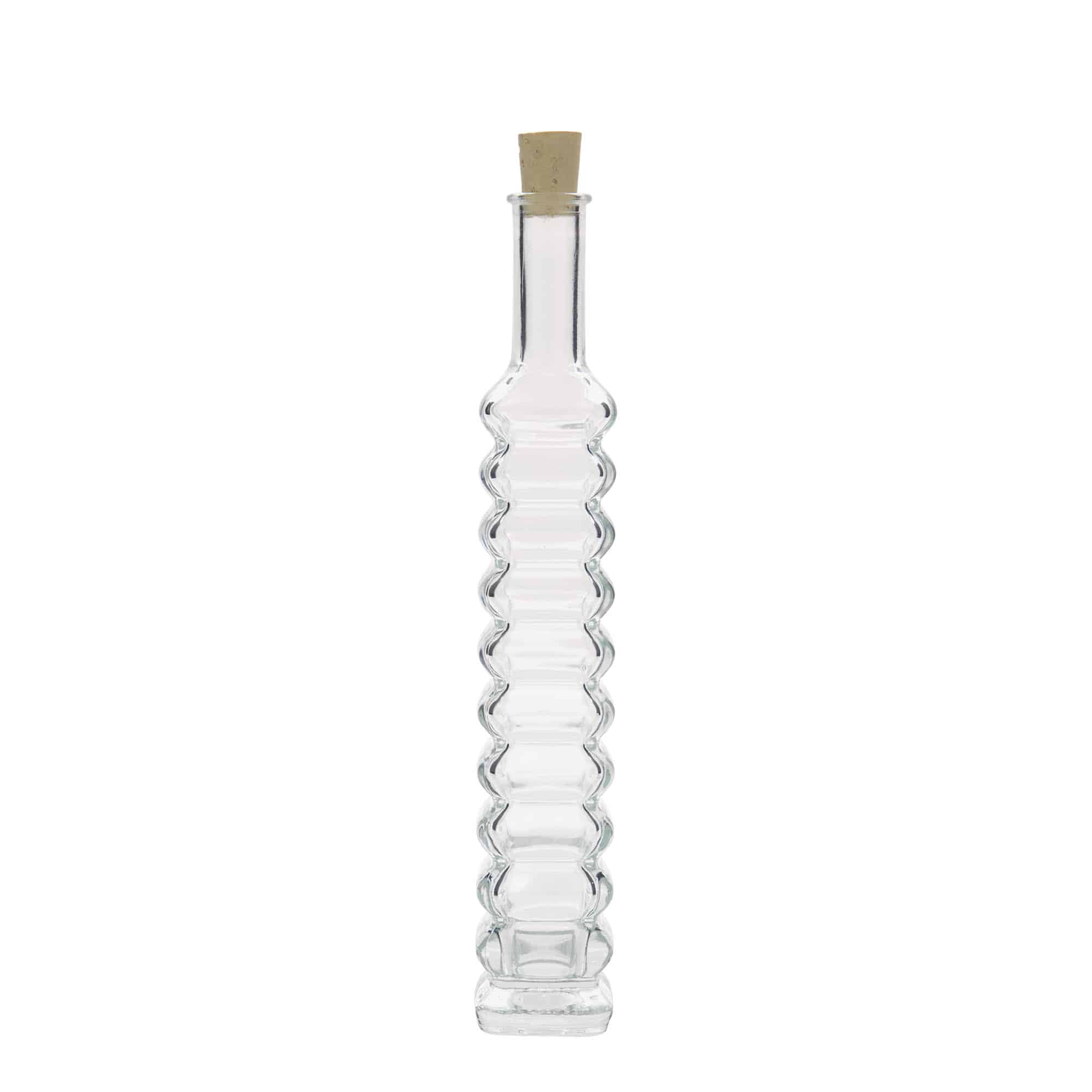 100 ml Glasflasche „Roma“, quadratisch, Mündung: Kork