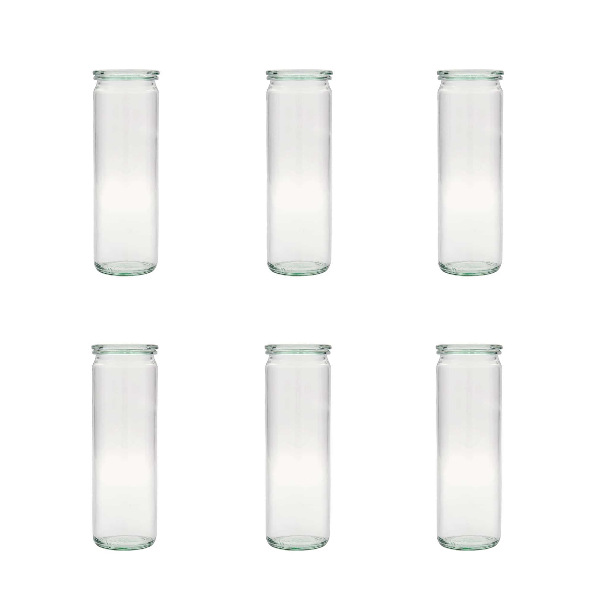6x 600 ml WECK-Zylinderglas mit Glasdeckel RR 60