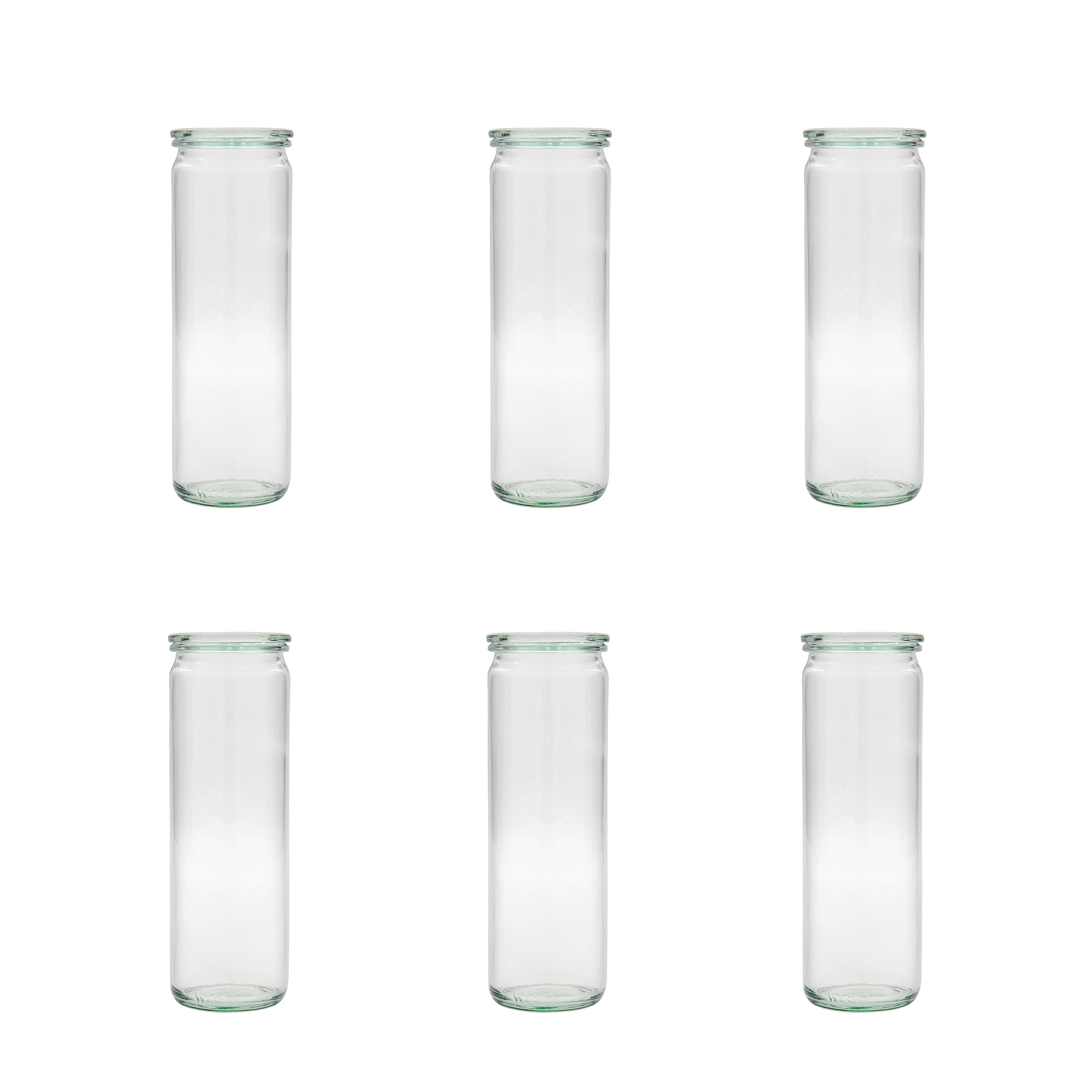 6x 600 ml WECK-Zylinderglas mit Glasdeckel RR 60