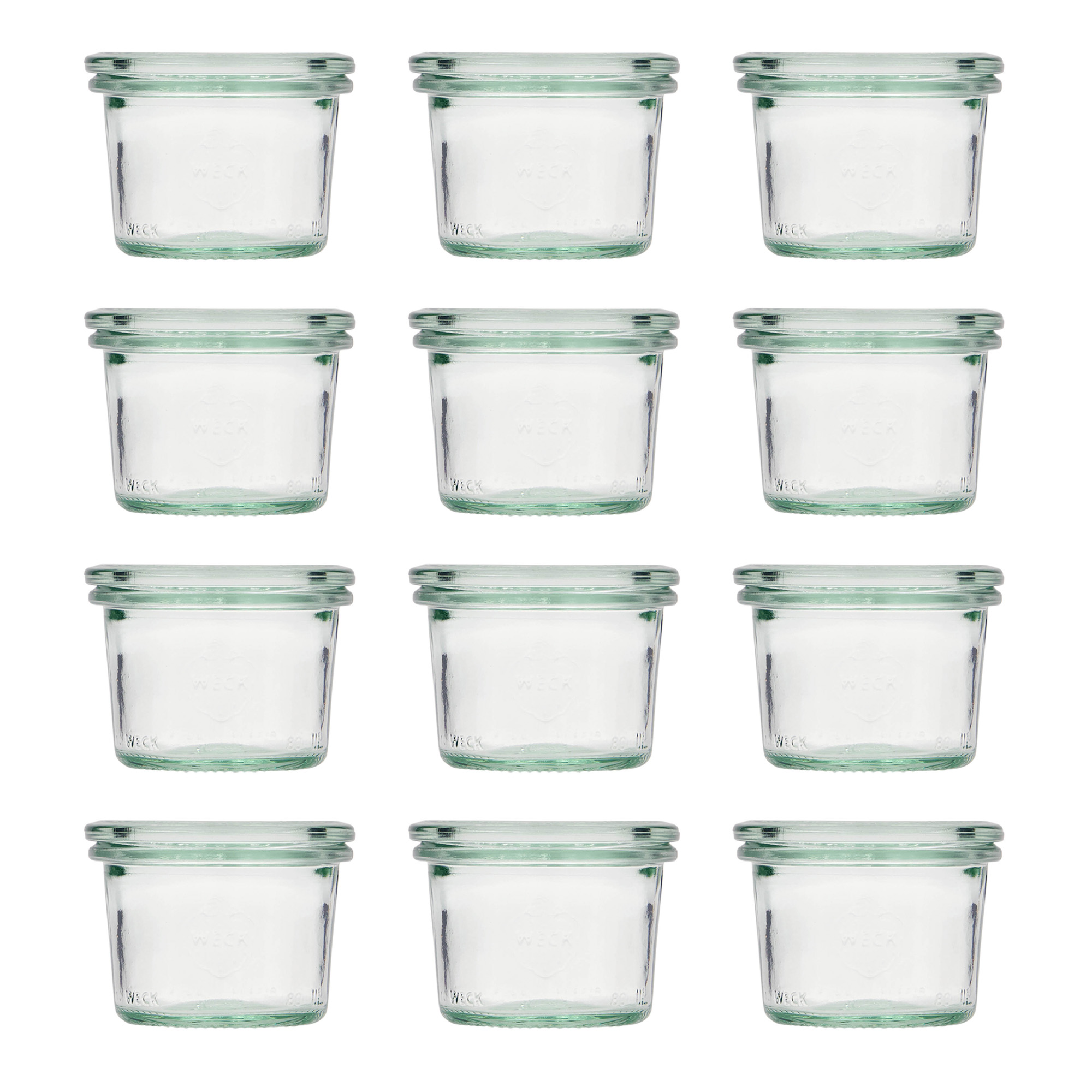 12x 80 ml WECK-Sturzglas mit Glasdeckel RR 60