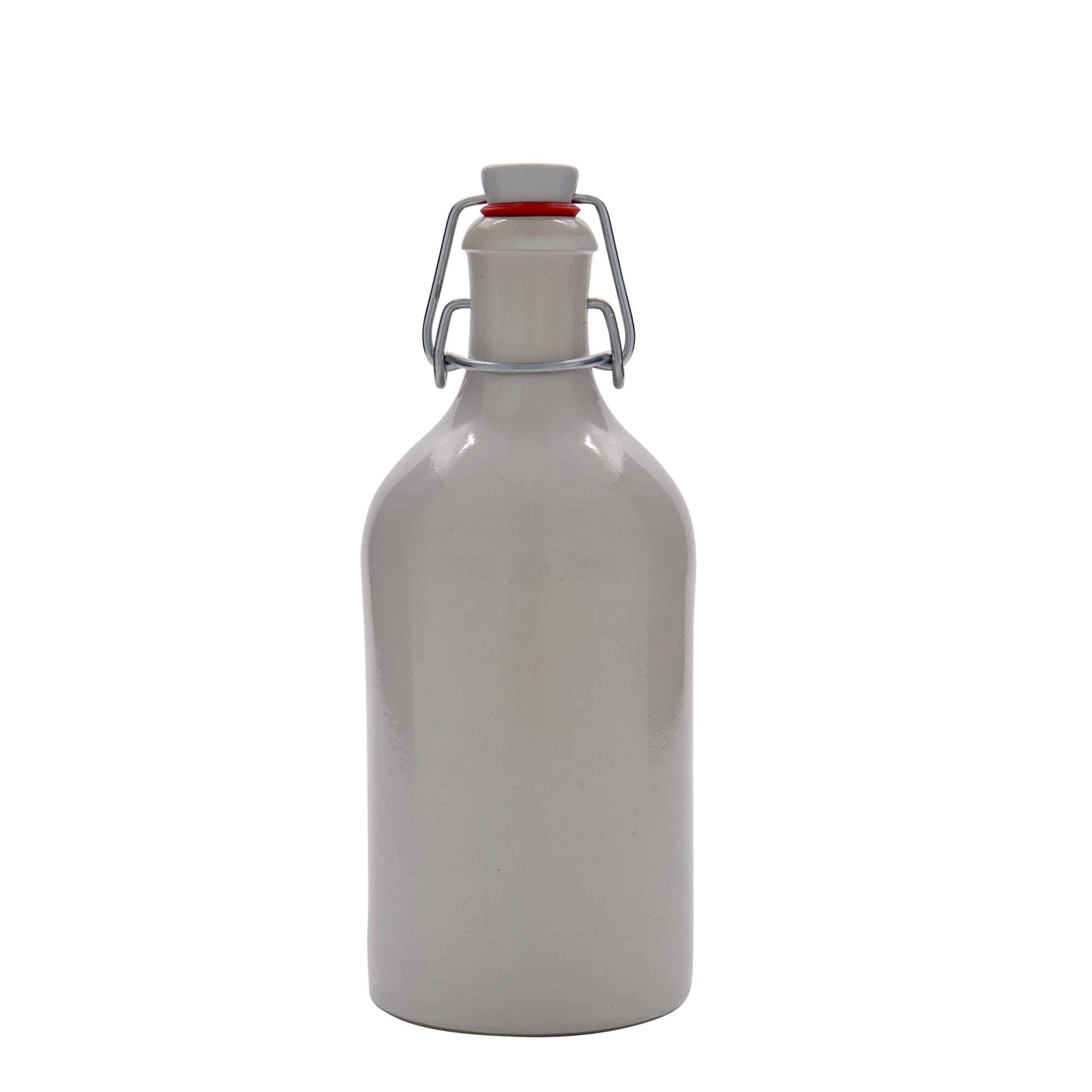 500 ml Tonkrug, Steinzeug, weiß, Mündung: Bügelverschluss 500 ml Tonkrug, Steinzeug, weiß, Mündung: Bügelverschluss