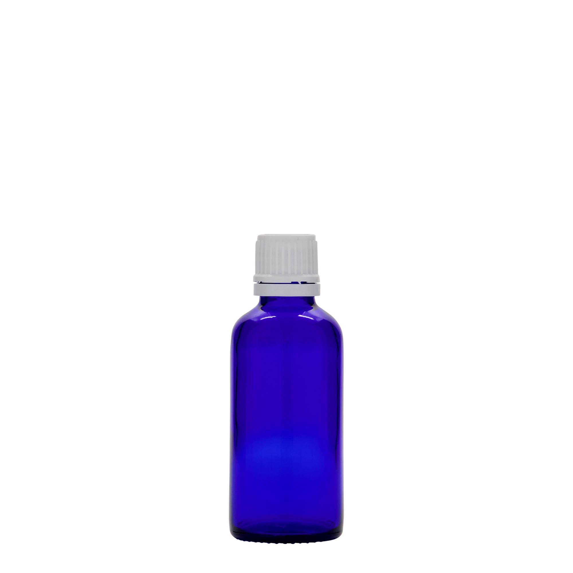 50 ml Medizinflasche, Glas, royalblau, Mündung: DIN 18 50 ml Medizinflasche, Glas, royalblau, Mündung: DIN 18
