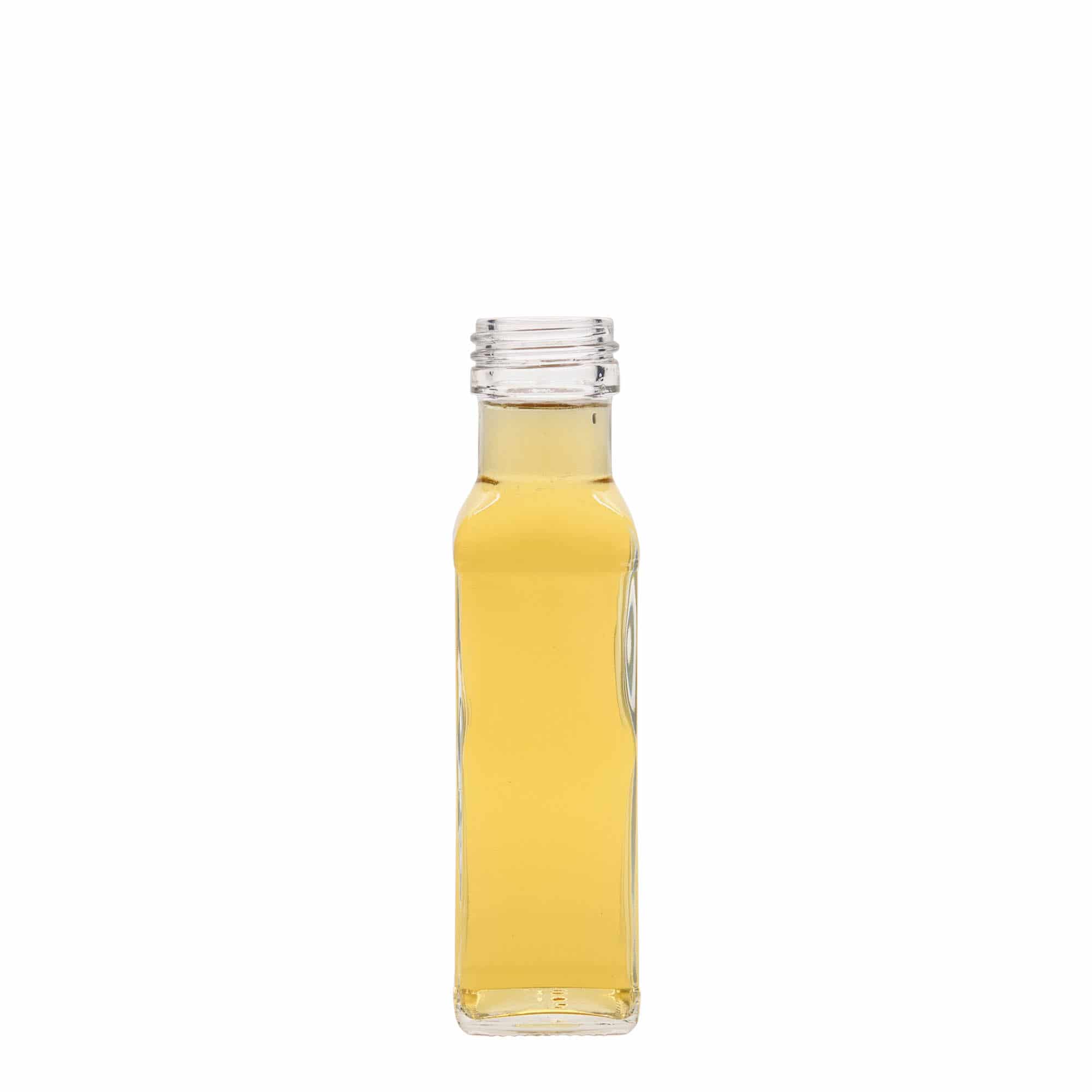 100 ml Glasflasche 'Marasca', quadratisch, Mündung: PP 31,5