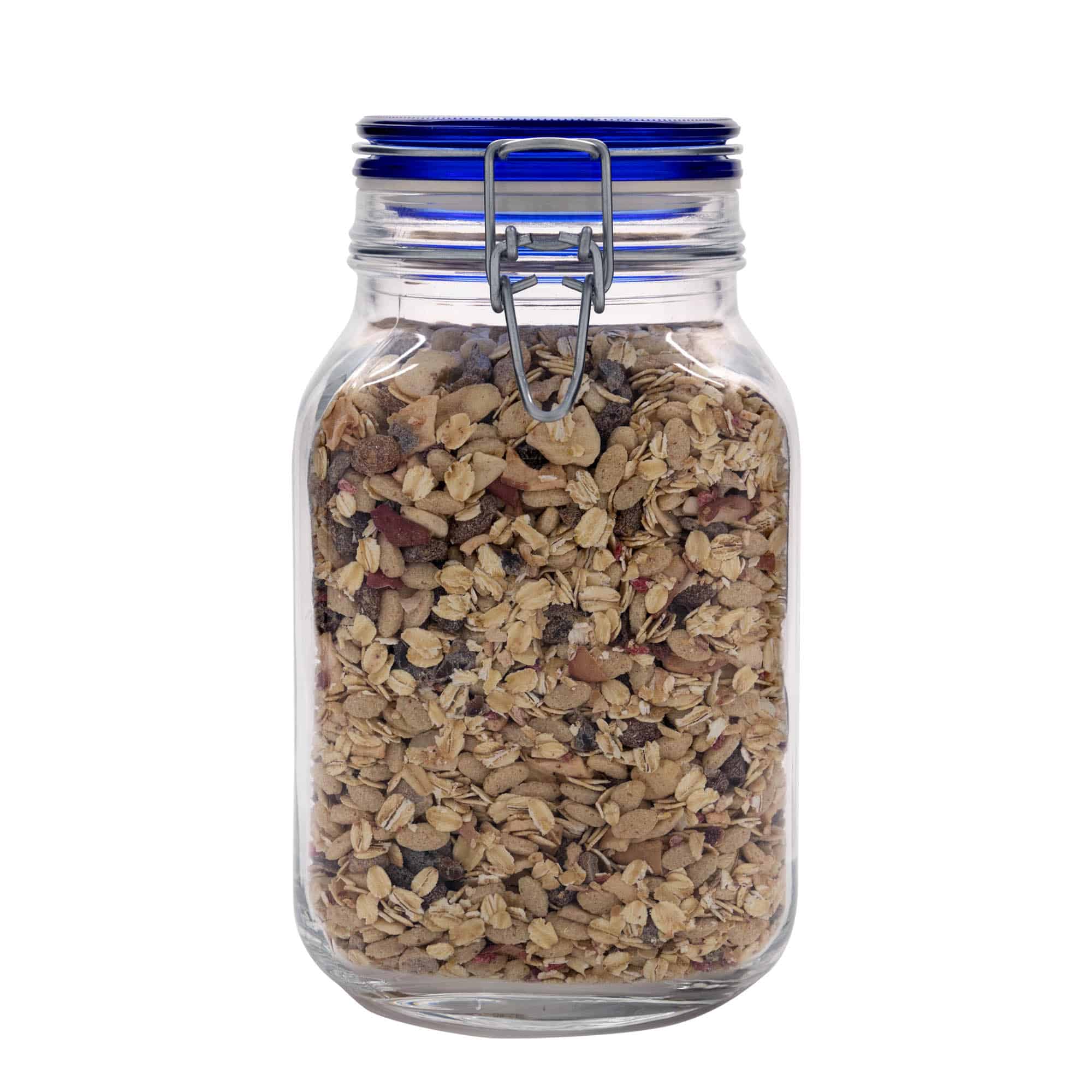 2.000 ml Drahtbügelglas 'Fido' Blue Top, quadratisch, Mündung: Drahtbügelverschluss