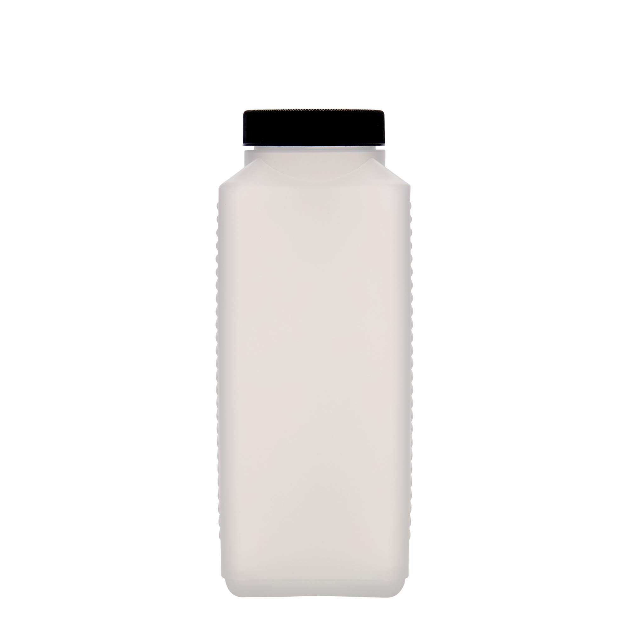1.000 ml Weithalsflasche, rechteckig, HDPE-Kunststoff, natur, Mündung: DIN 60 EPE 1.000 ml Weithalsflasche, rechteckig, HDPE-Kunststoff, natur, Mündung: DIN 60 EPE