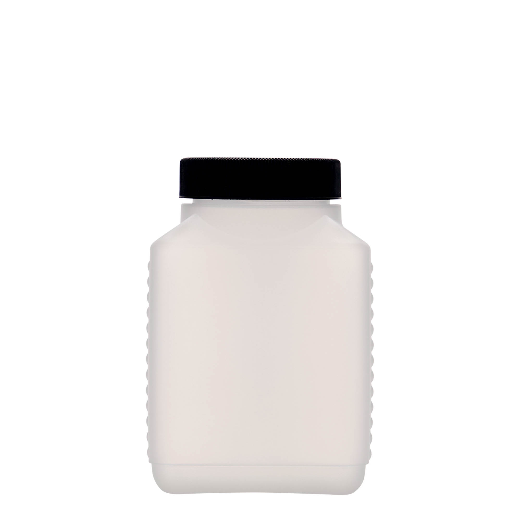 500 ml Weithalsflasche, rechteckig, HDPE-Kunststoff, natur, Mündung: DIN 60 EPE 500 ml Weithalsflasche, rechteckig, HDPE-Kunststoff, natur, Mündung: DIN 60 EPE