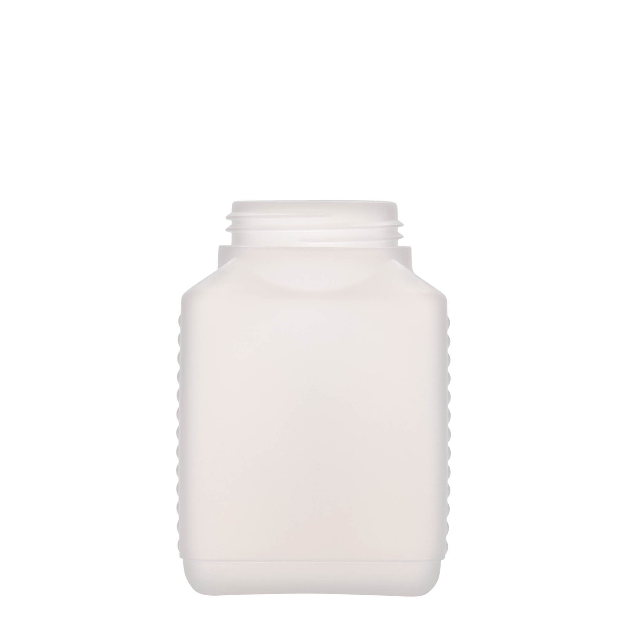 500 ml Weithalsflasche, rechteckig, HDPE-Kunststoff, natur, Mündung: DIN 60 EPE 500 ml Weithalsflasche, rechteckig, HDPE-Kunststoff, natur, Mündung: DIN 60 EPE