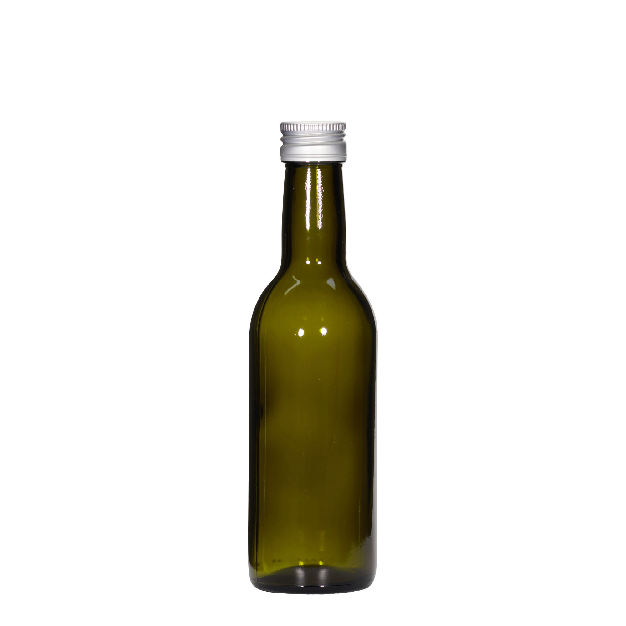 250 ml Glasflasche 'Bordeaux', antikgrün, Mündung: PP 28 250 ml Glasflasche 'Bordeaux', antikgrün, Mündung: PP 28