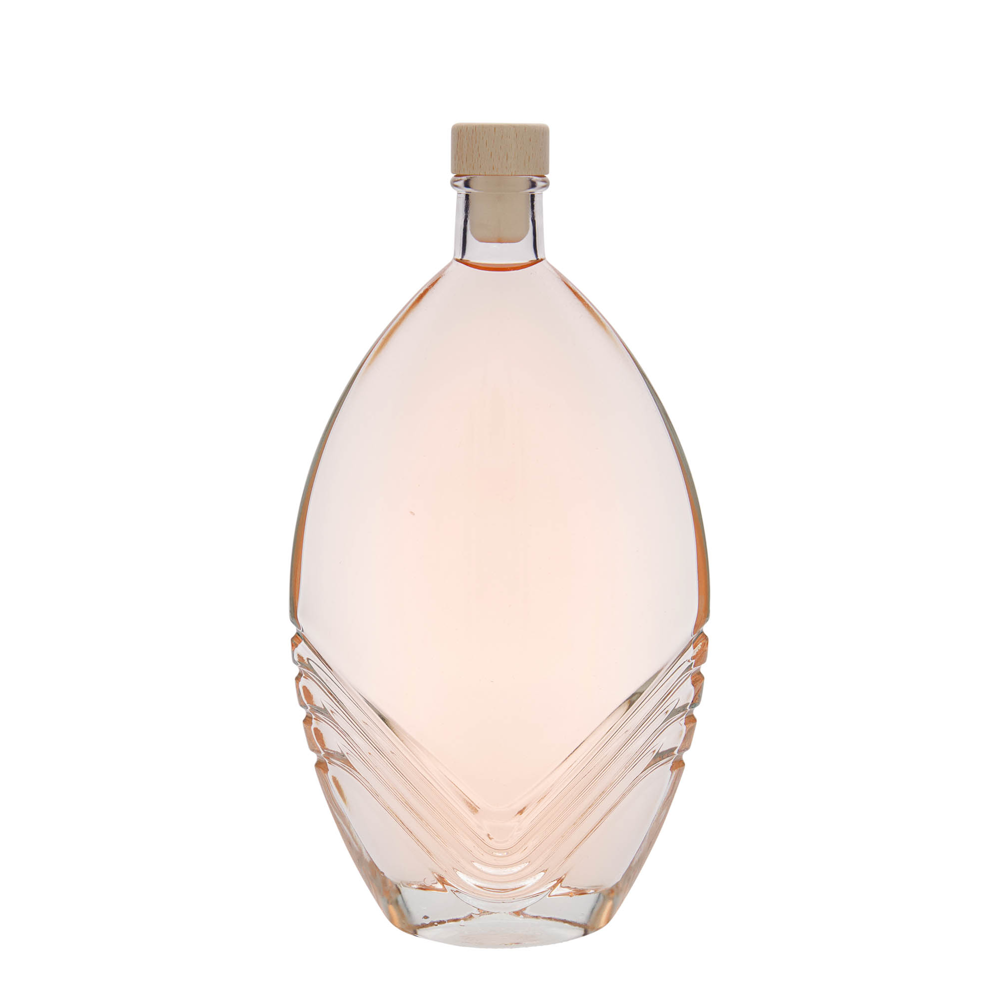 500 ml Glasflasche 'Florence', oval, Mündung: Kork 500 ml Glasflasche 'Florence', oval, Mündung: Kork