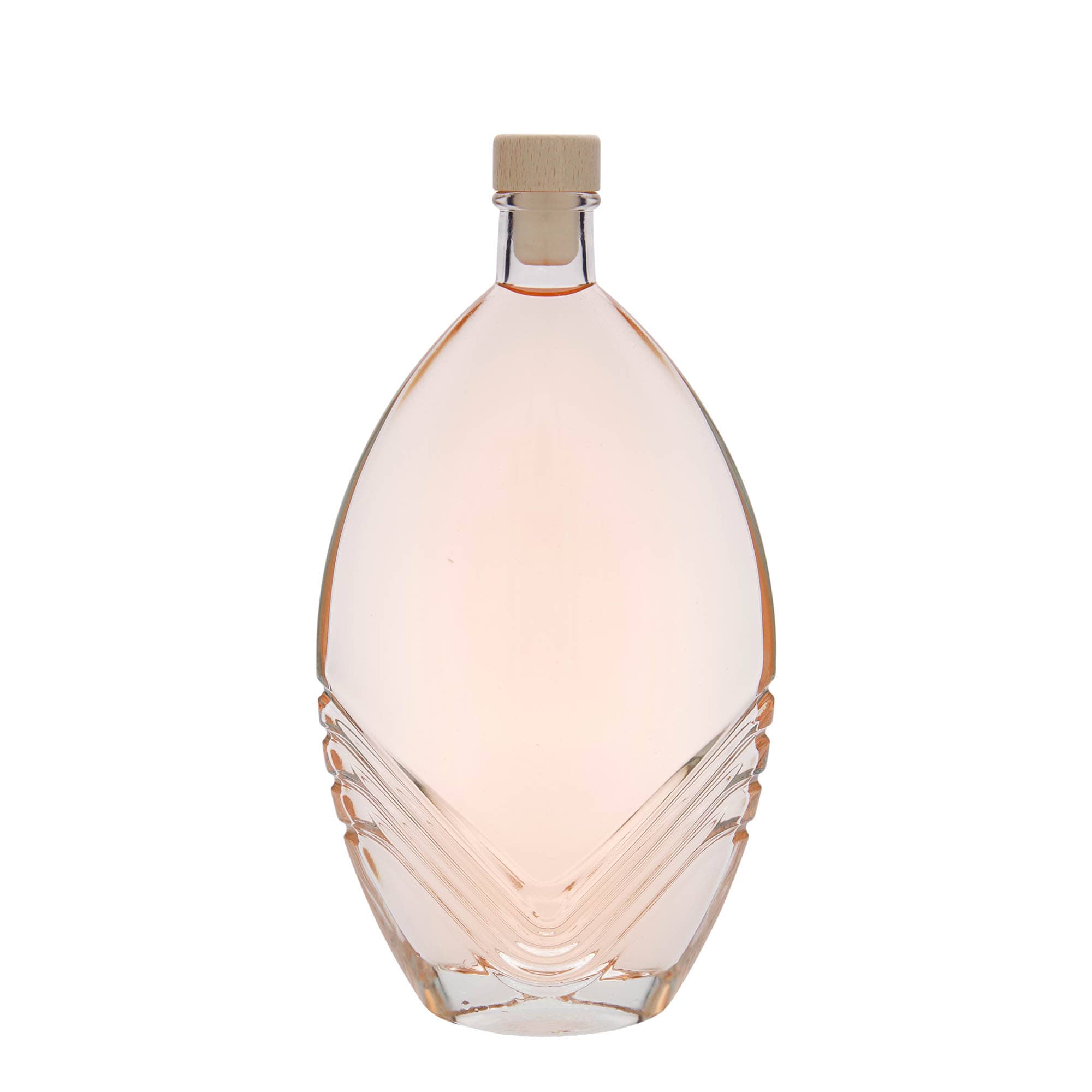 500 ml Glasflasche „Florence“, oval, Mündung: Kork