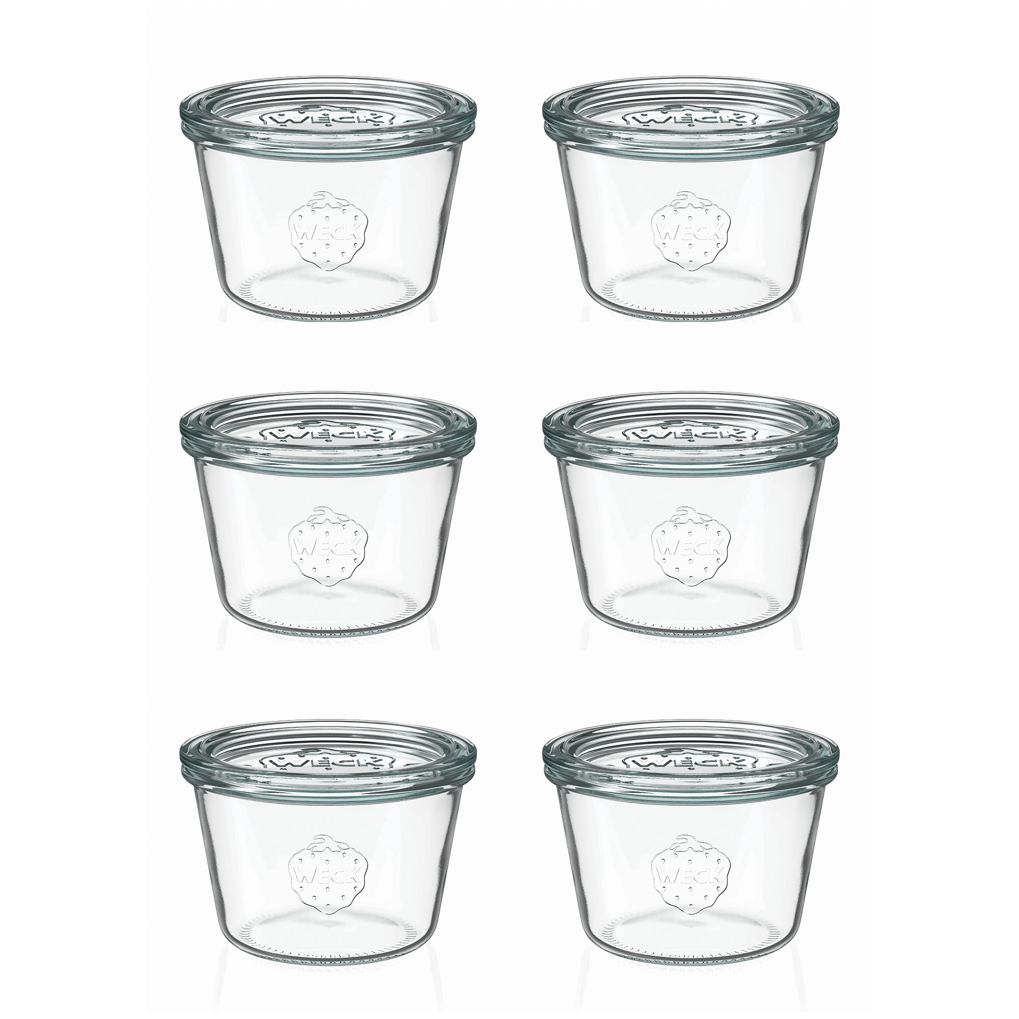 6x 370 ml WECK-Sturzglas mit Glasdeckel RR 100