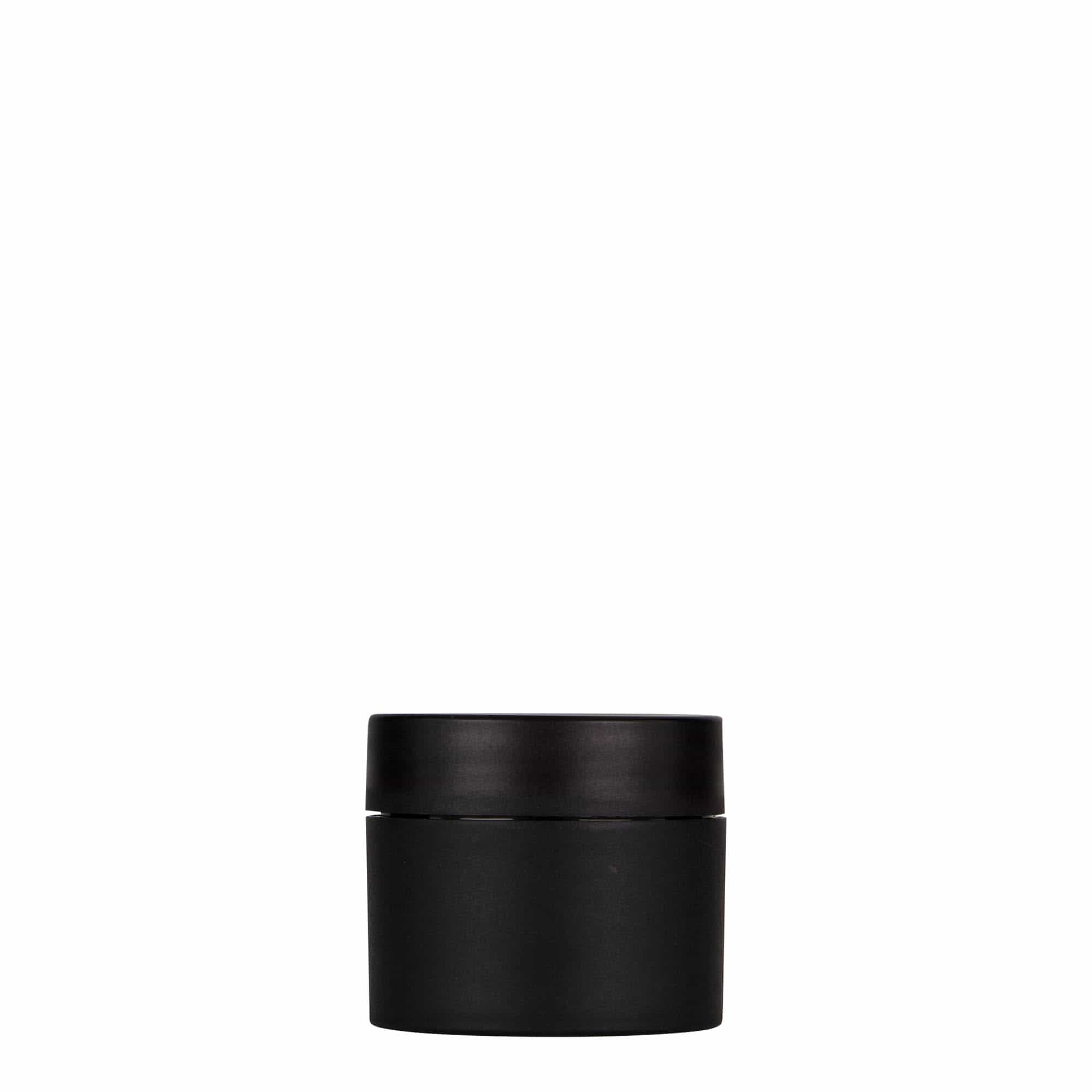 30 ml Kunststoffdose „Antonella“, PP, schwarz, Mündung: Schraubverschluss