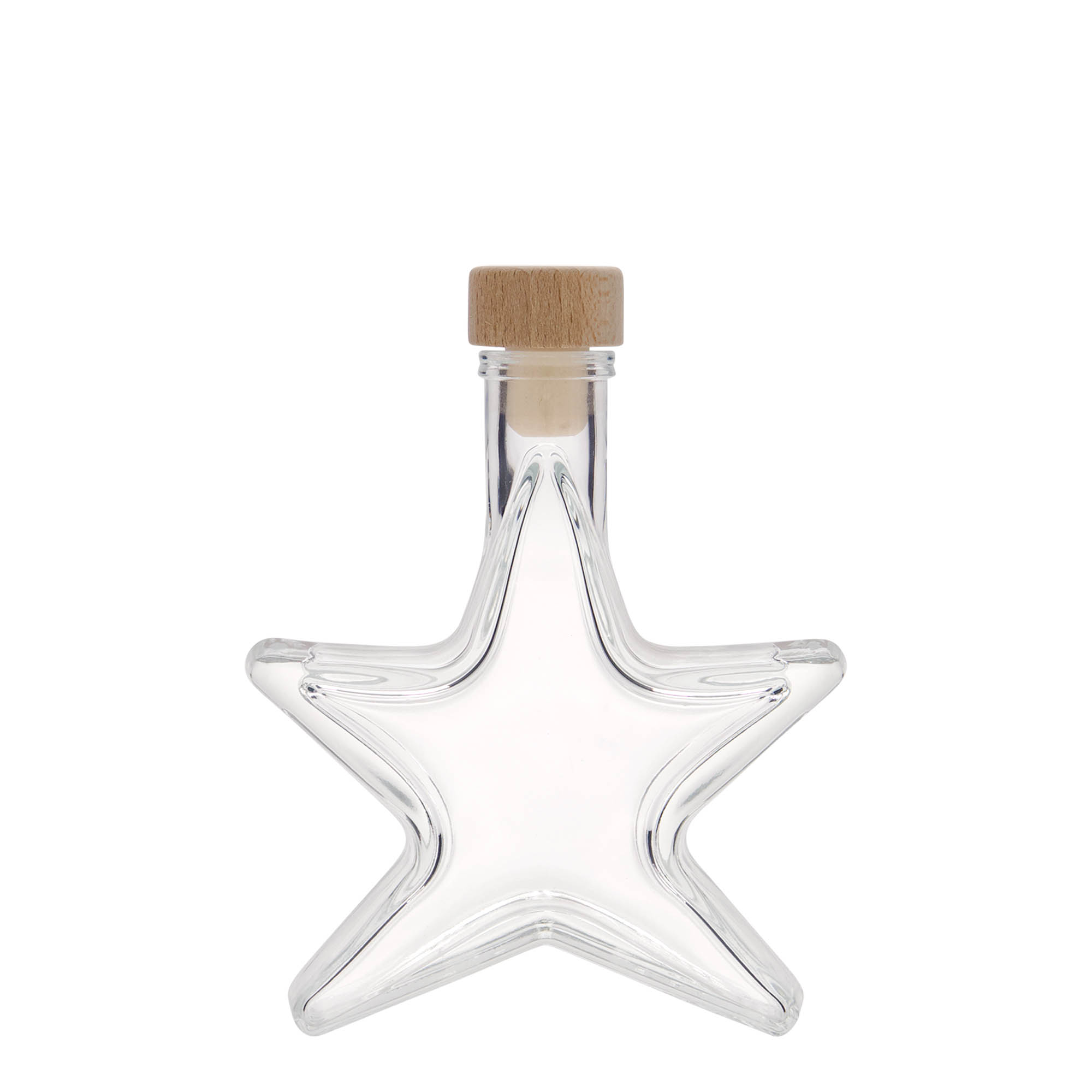 100 ml Glasflasche „Stern“, Mündung: Kork