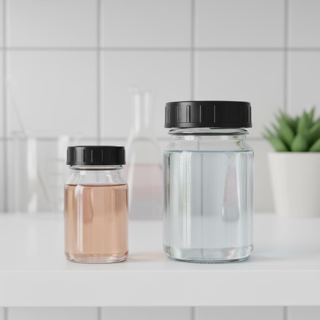 250 ml Weithalsglas, braun, Mündung: DIN 55