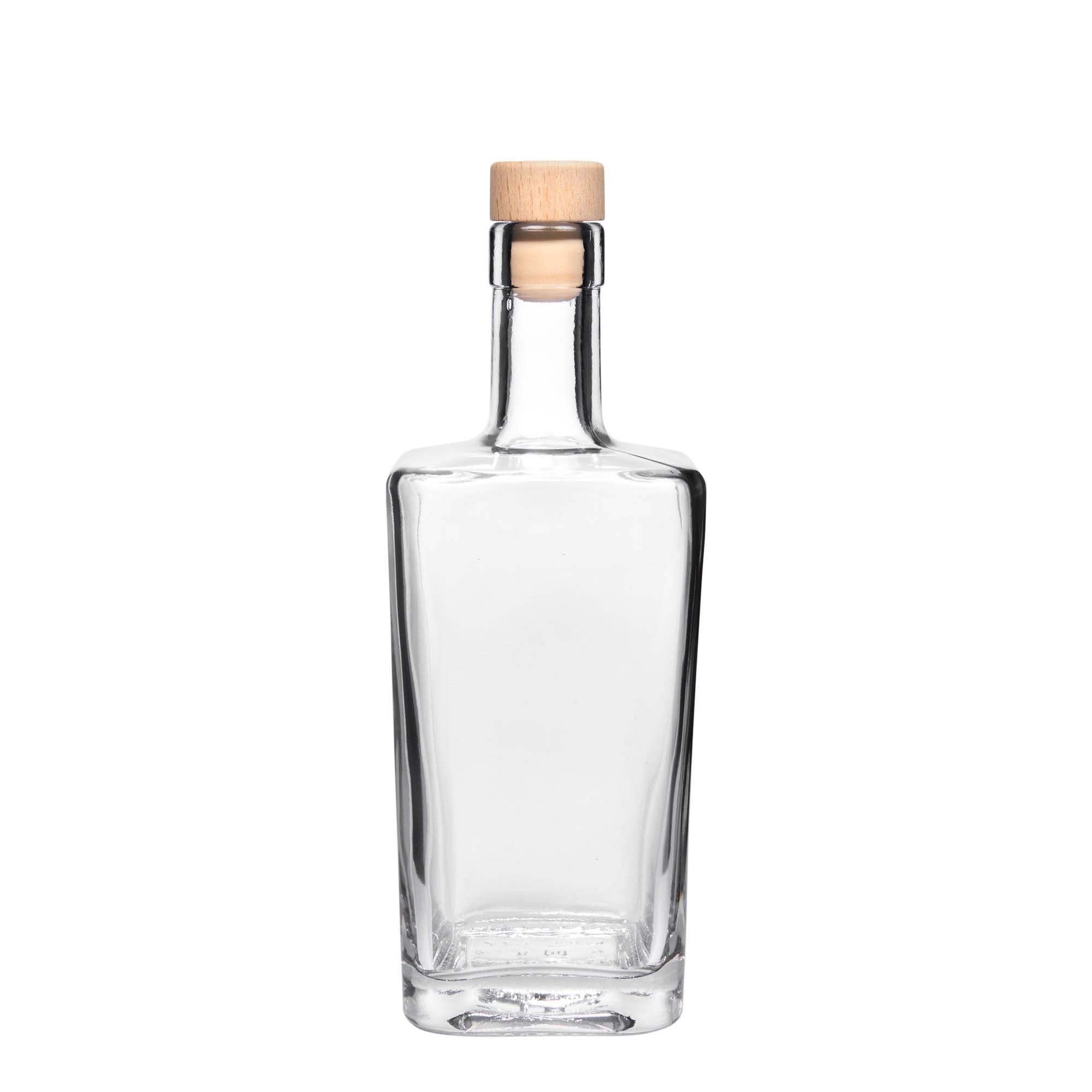500 ml Glasflasche „Noel“, quadratisch, Mündung: Kork