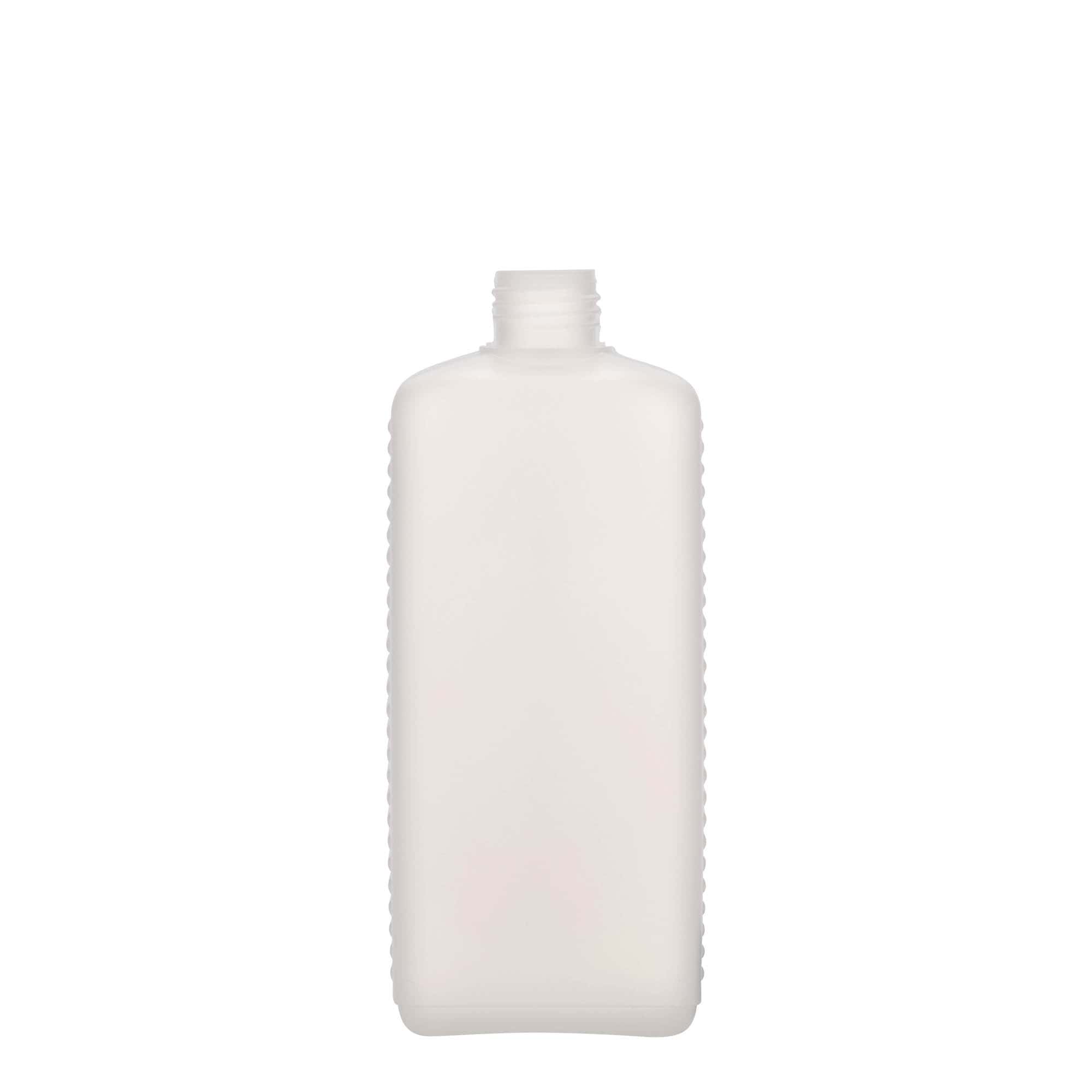 500 ml Kanisterflasche, rechteckig, HDPE-Kunststoff, natur, Mündung: DIN 25 EPE 500 ml Kanisterflasche, rechteckig, HDPE-Kunststoff, natur, Mündung: DIN 25 EPE