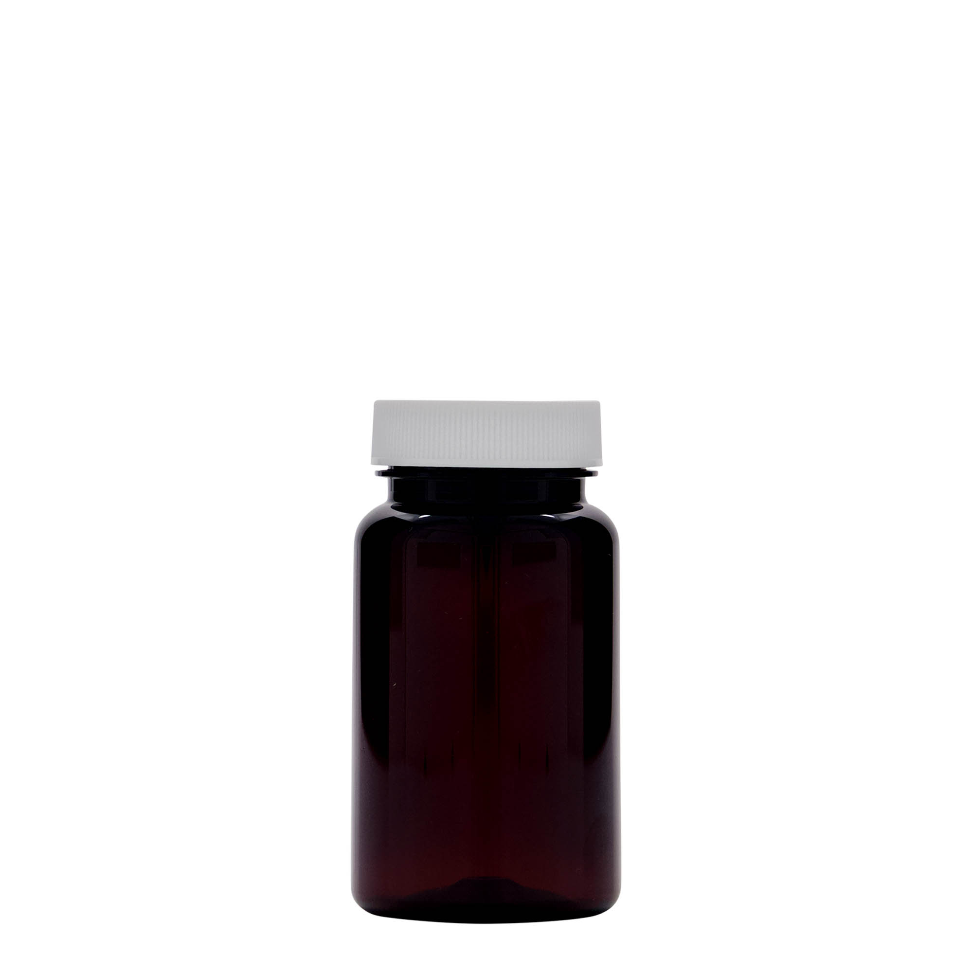 100 ml PET-Packer, Kunststoff, braun, Mündung: 38/400
