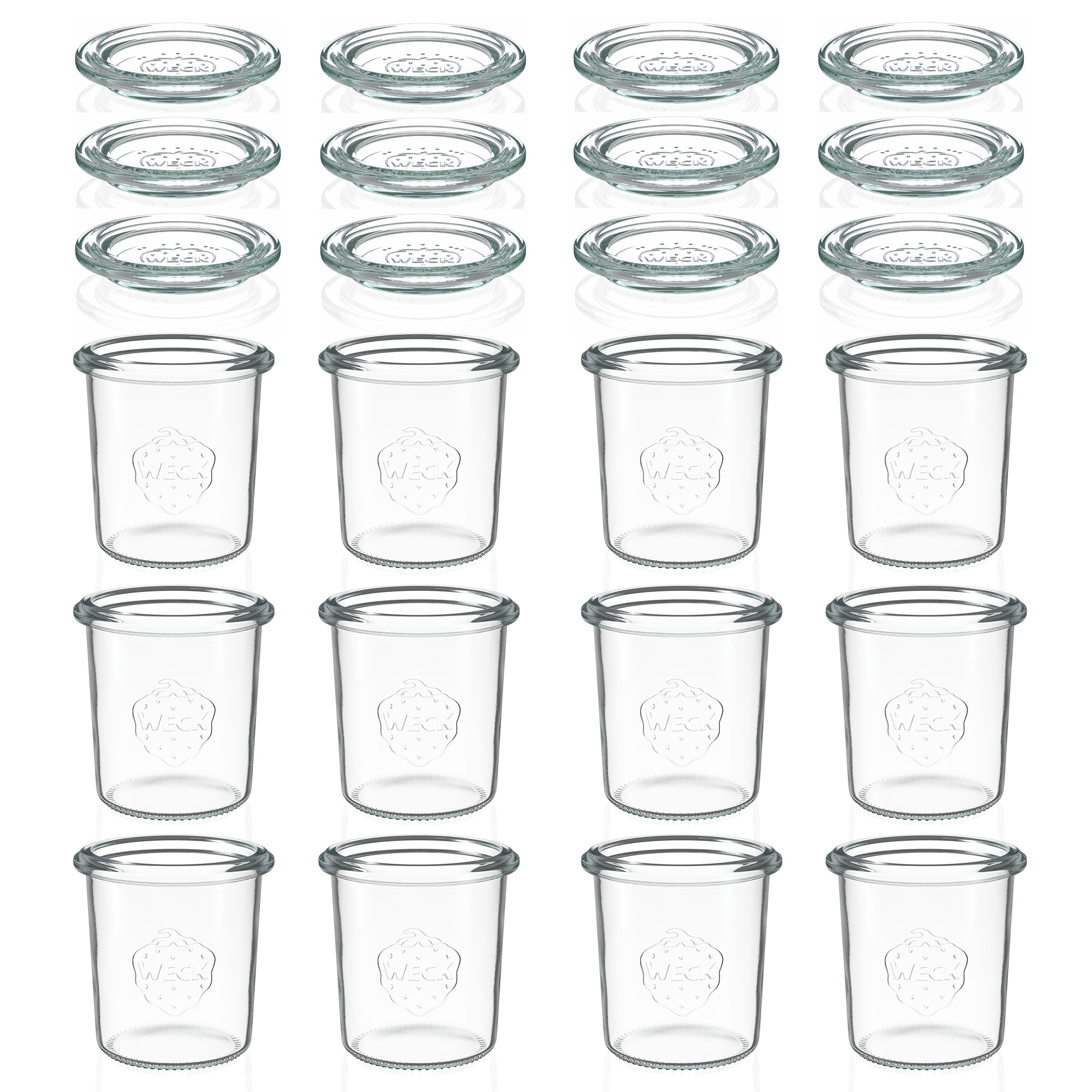 12x 140 ml WECK-Sturzglas mit Glasdeckel RR 60