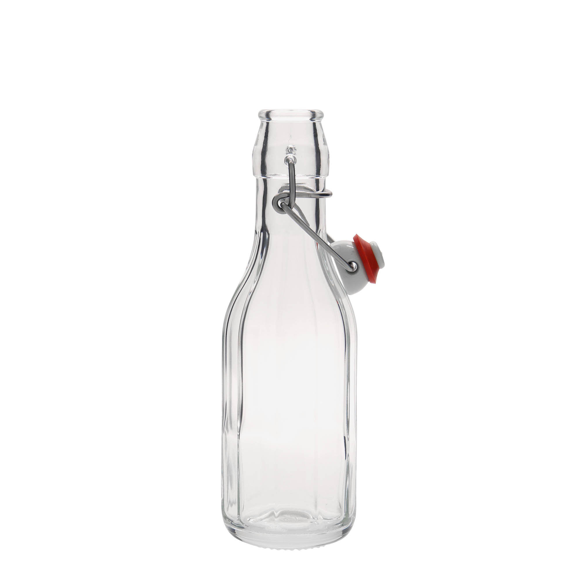 250 ml Glasflasche „Bravo“, zehneckig, Mündung: Bügelverschluss