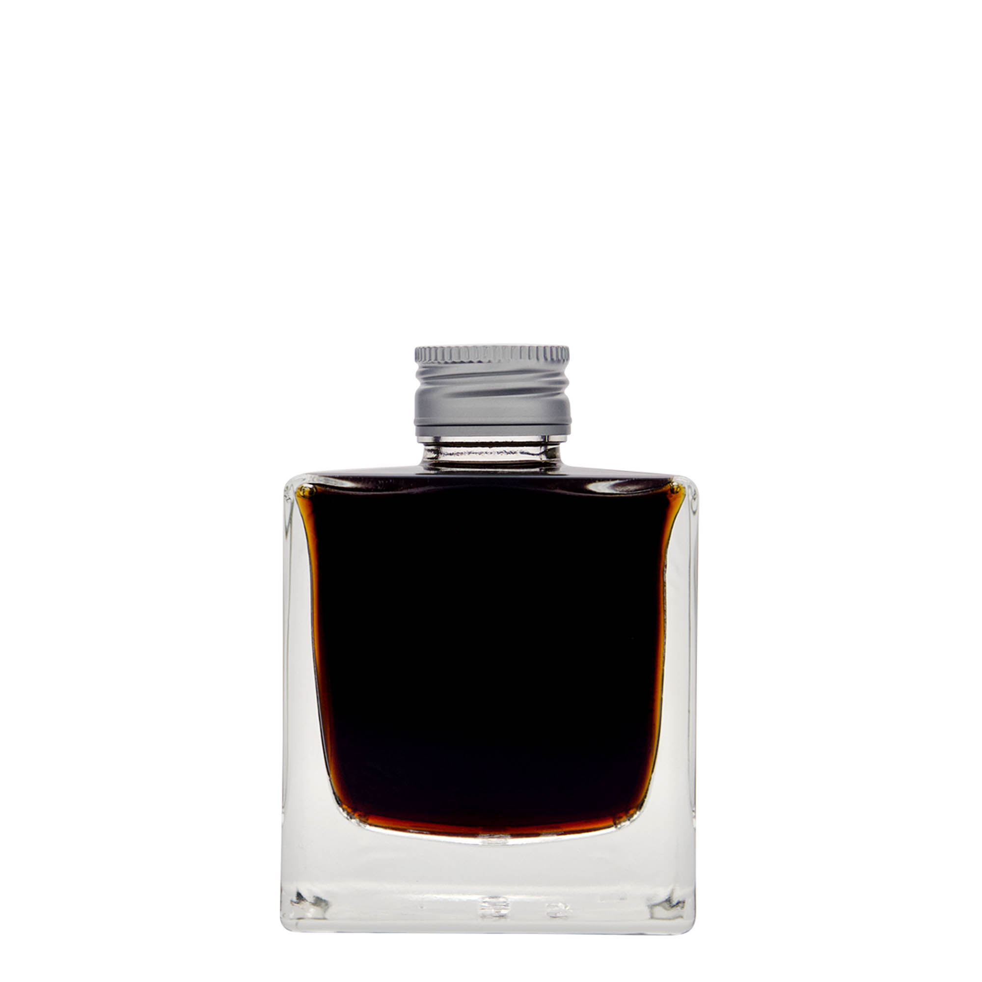 200 ml Glasflasche „Cube“, quadratisch, Mündung: PP 28