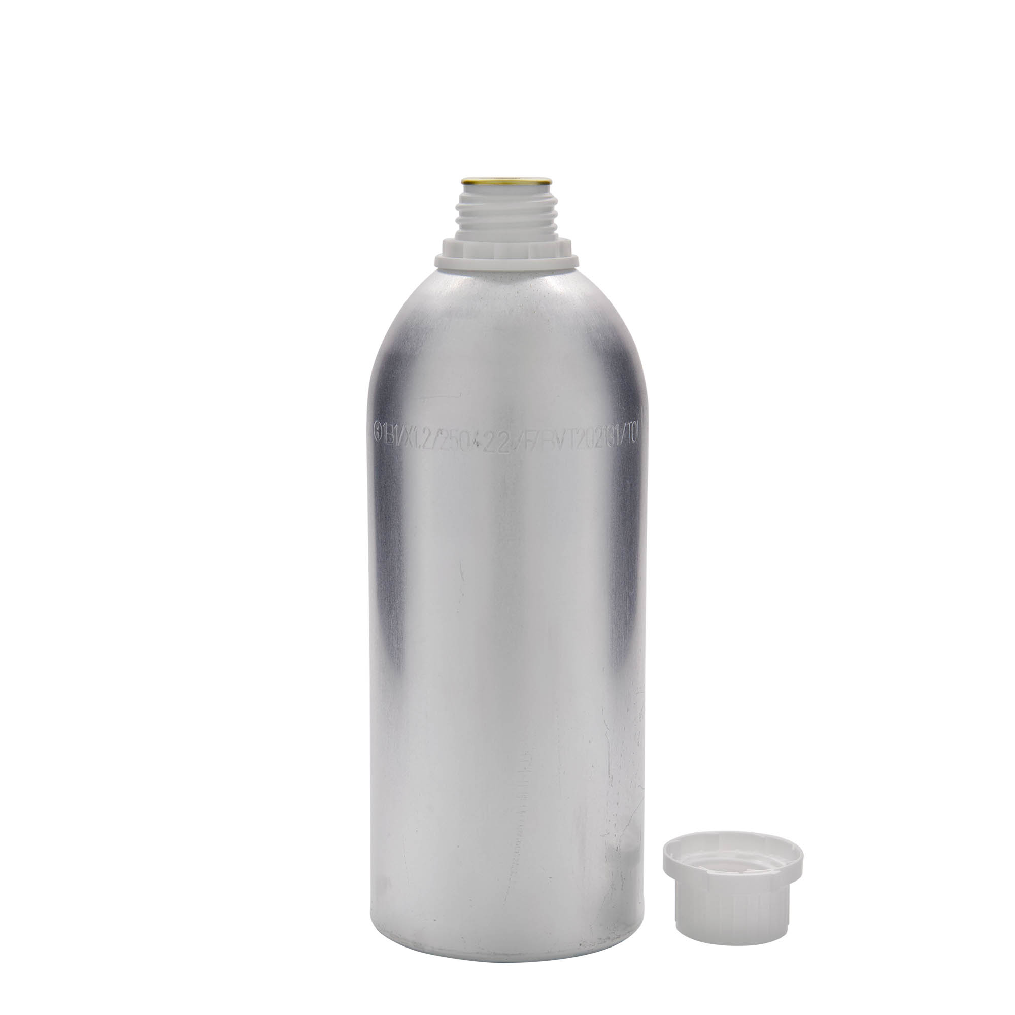 1100 ml Aluminiumflasche, Metall, silber, Mündung: DIN 32 1100 ml Aluminiumflasche, Metall, silber, Mündung: DIN 32