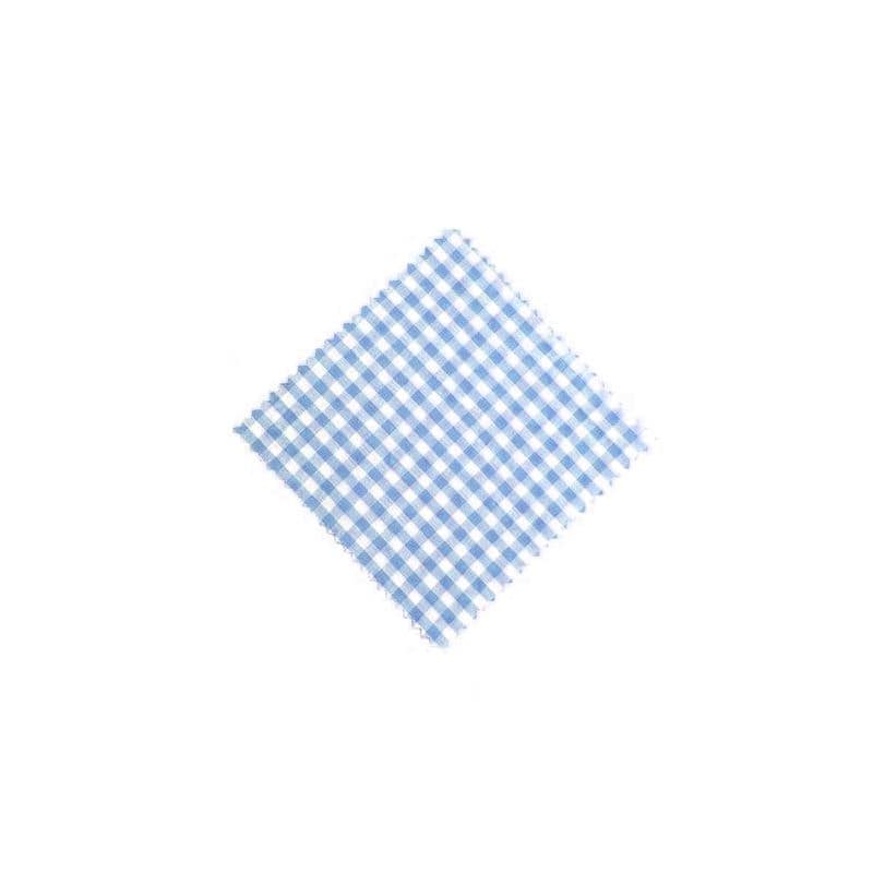 Stoffdeckchen kariert 12x12, quadratisch, Textil, hellblau, Mündung: TO38-TO53