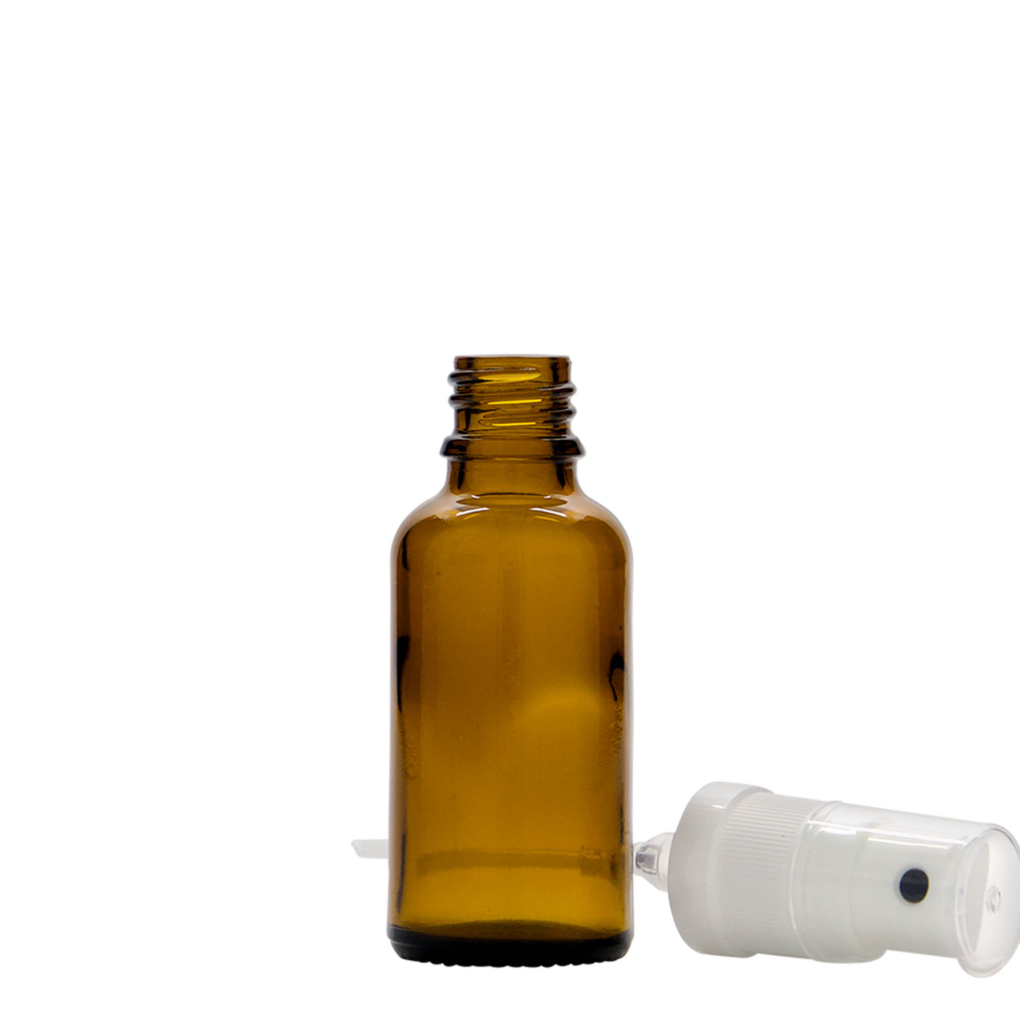 30 ml Sprühflasche Medizin, Glas, braun, Mündung: DIN 18