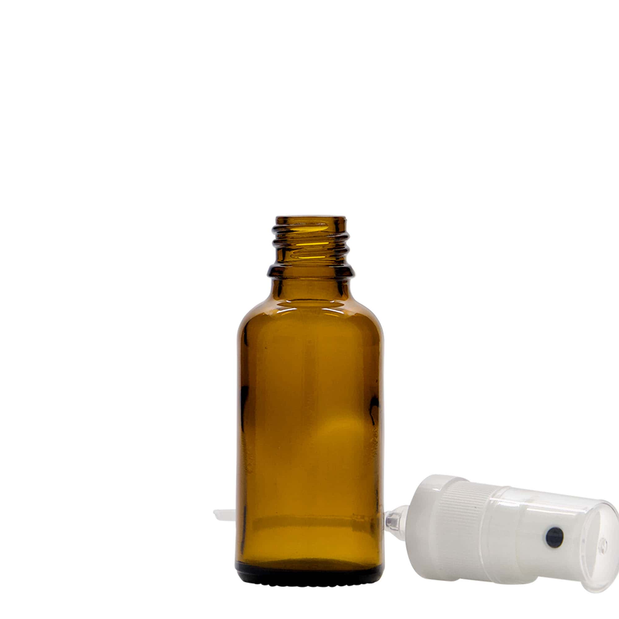 30 ml Sprühflasche Medizin, Glas, braun, Mündung: DIN 18 30 ml Sprühflasche Medizin, Glas, braun, Mündung: DIN 18