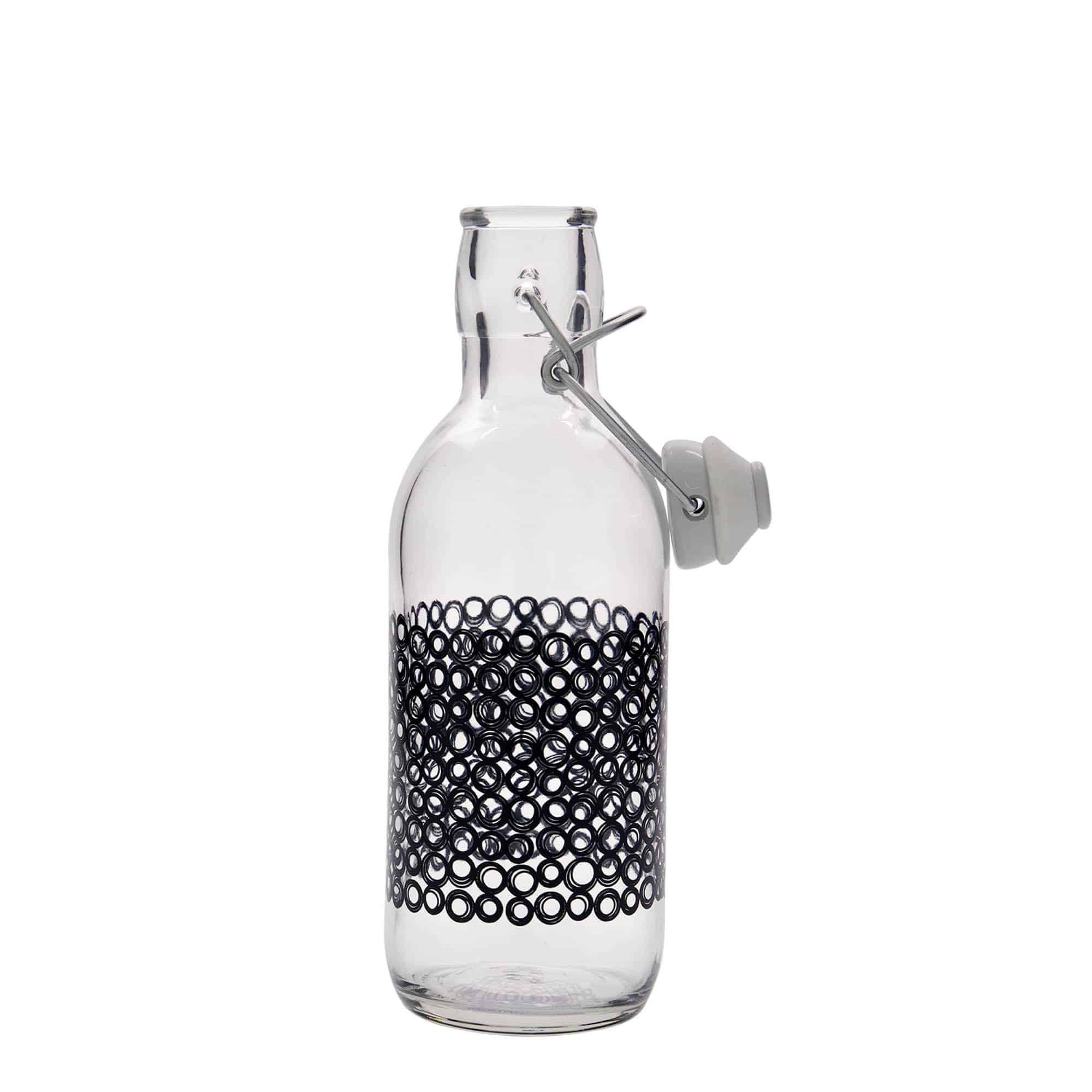 500 ml Glasflasche „Emilia“, Motiv: Circola nero, Mündung: Bügelverschluss