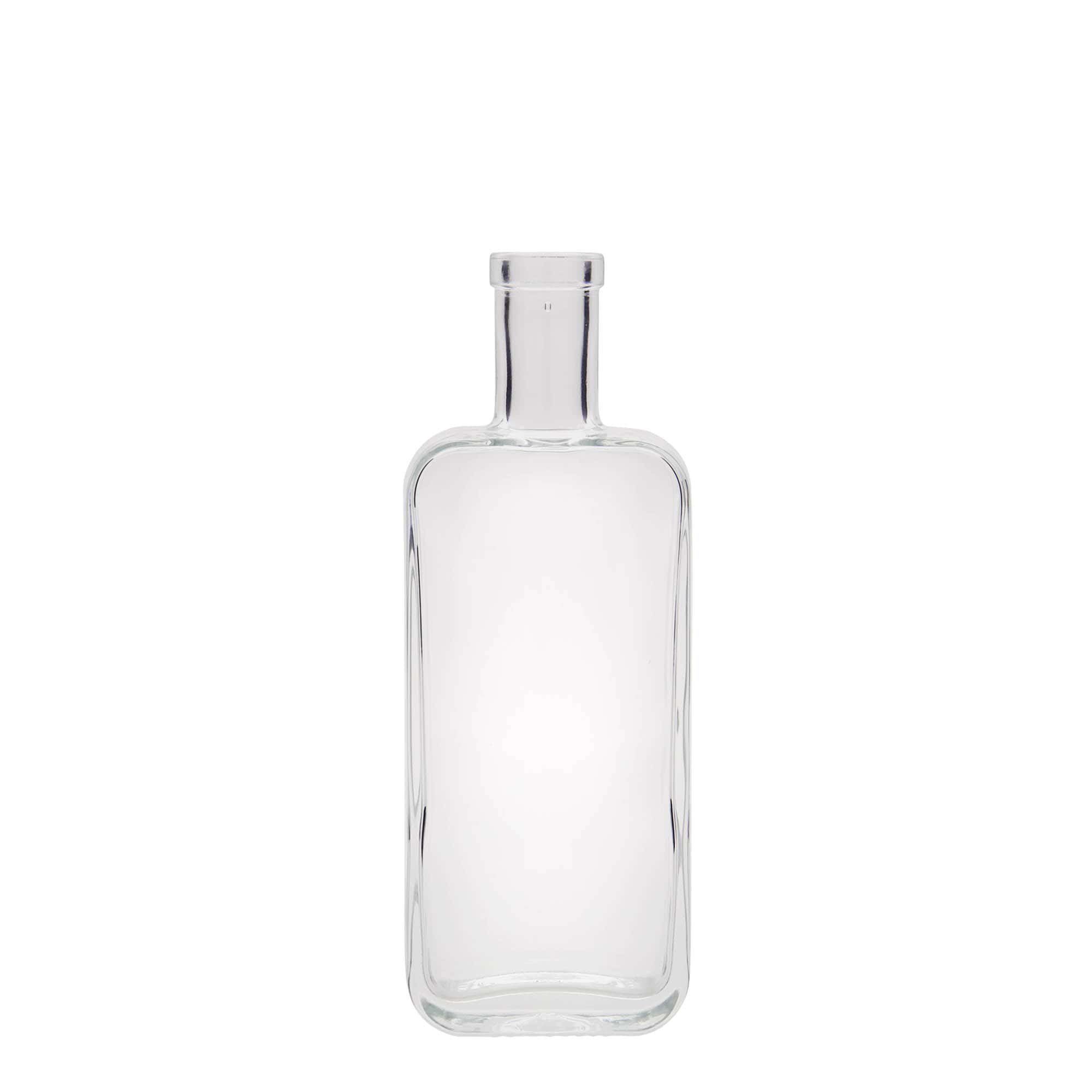 200 ml Glasflasche 'Nice', rechteckig, Mündung: Kork
