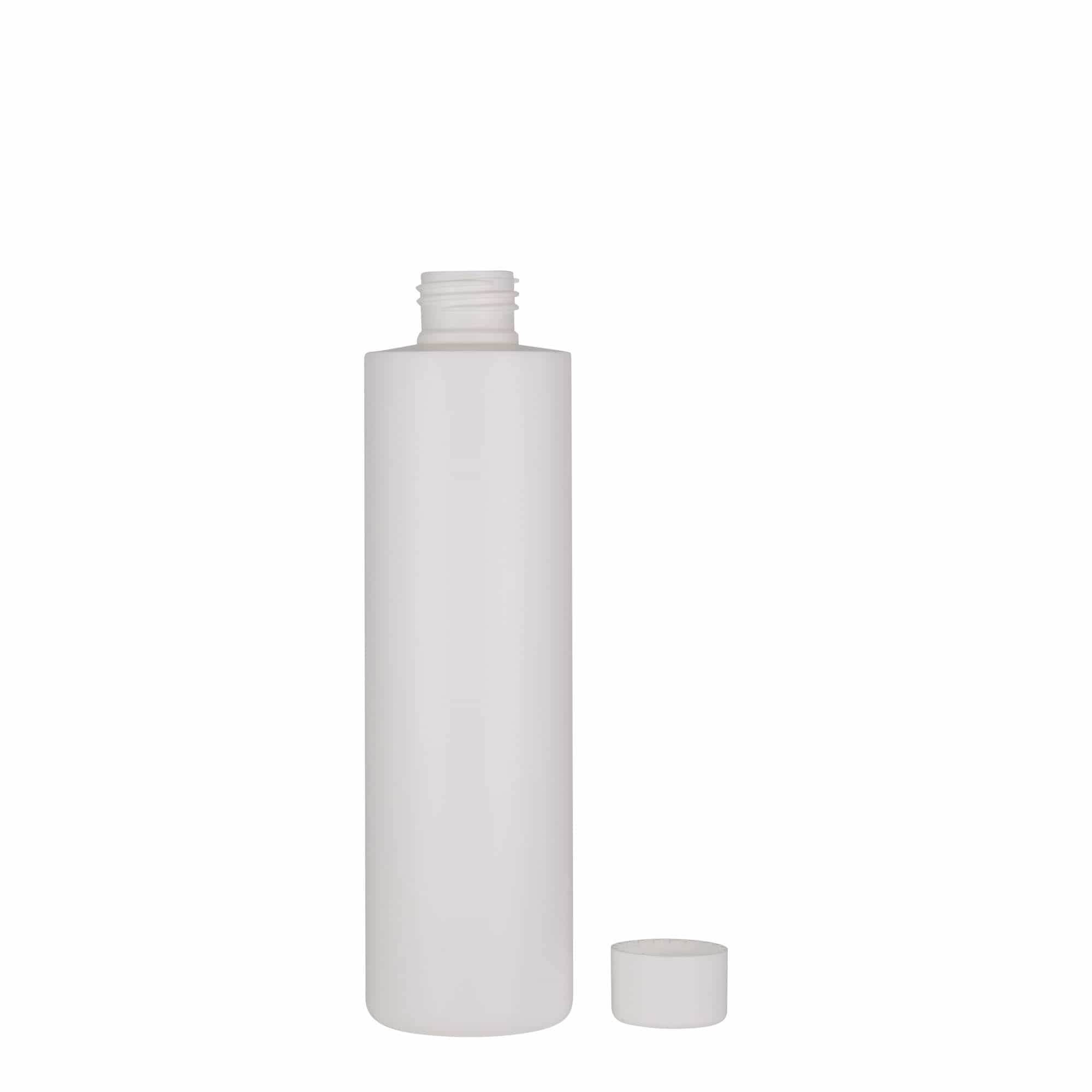 250 ml Kunststoffflasche 'Pipe', HDPE, weiß, Mündung: 24/410