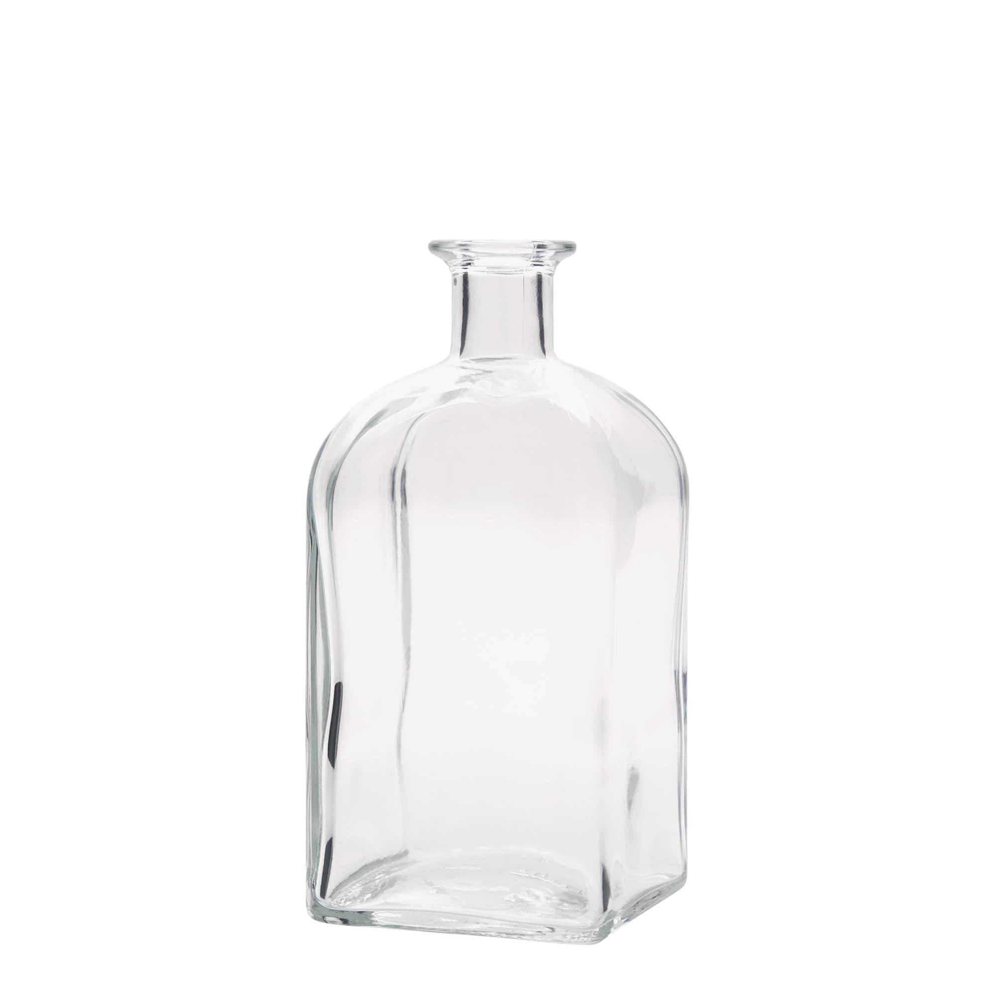 700 ml Glasflasche Apotheker Carré, quadratisch, Mündung: Kork