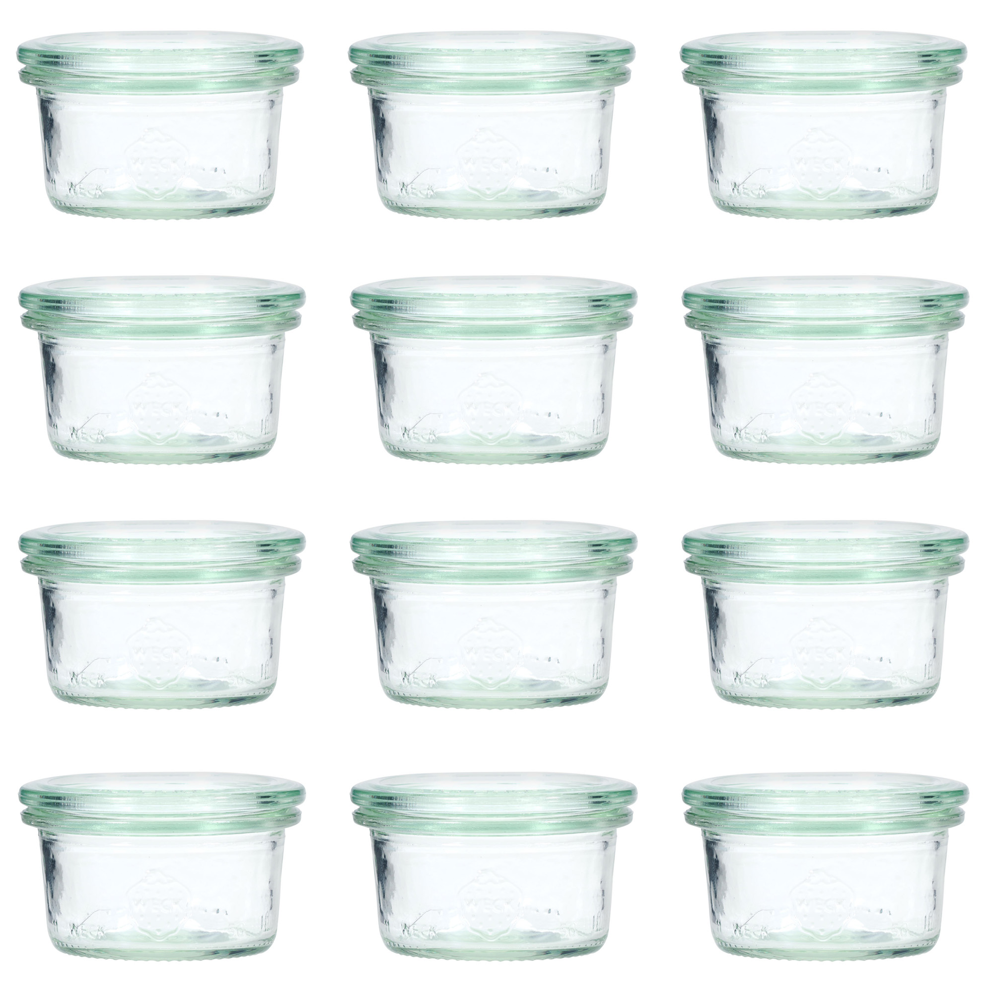 12x 50 ml WECK-Sturzglas mit Glasdeckel RR 60