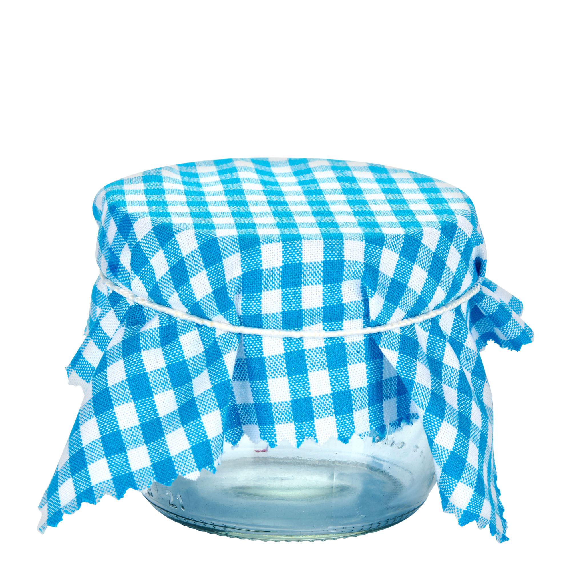 Stoffdeckchen kariert 15x15, quadratisch, Textil, blau, Mündung: TO58-TO82 Stoffdeckchen kariert 15x15, quadratisch, Textil, blau, Mündung: TO58-TO82