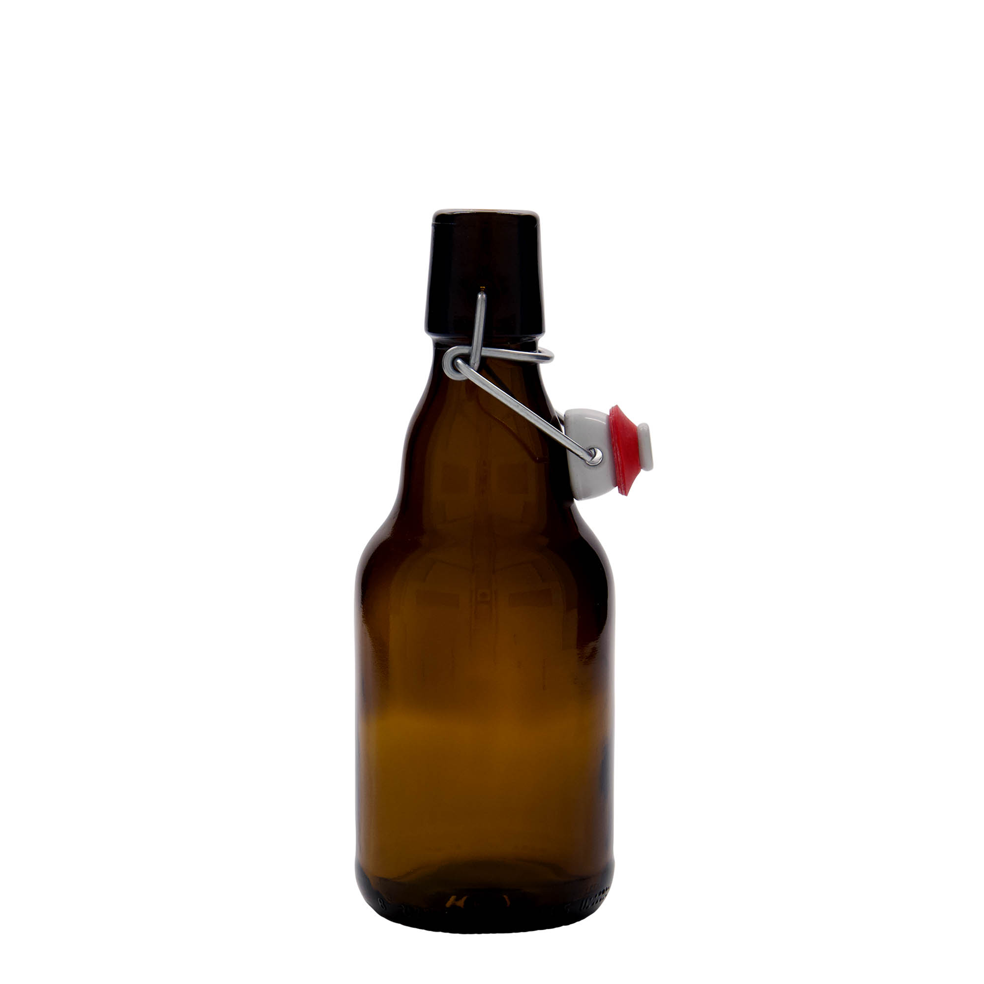330 ml Bierflasche „Steinie“, Glas, braun, Mündung: Bügelverschluss
