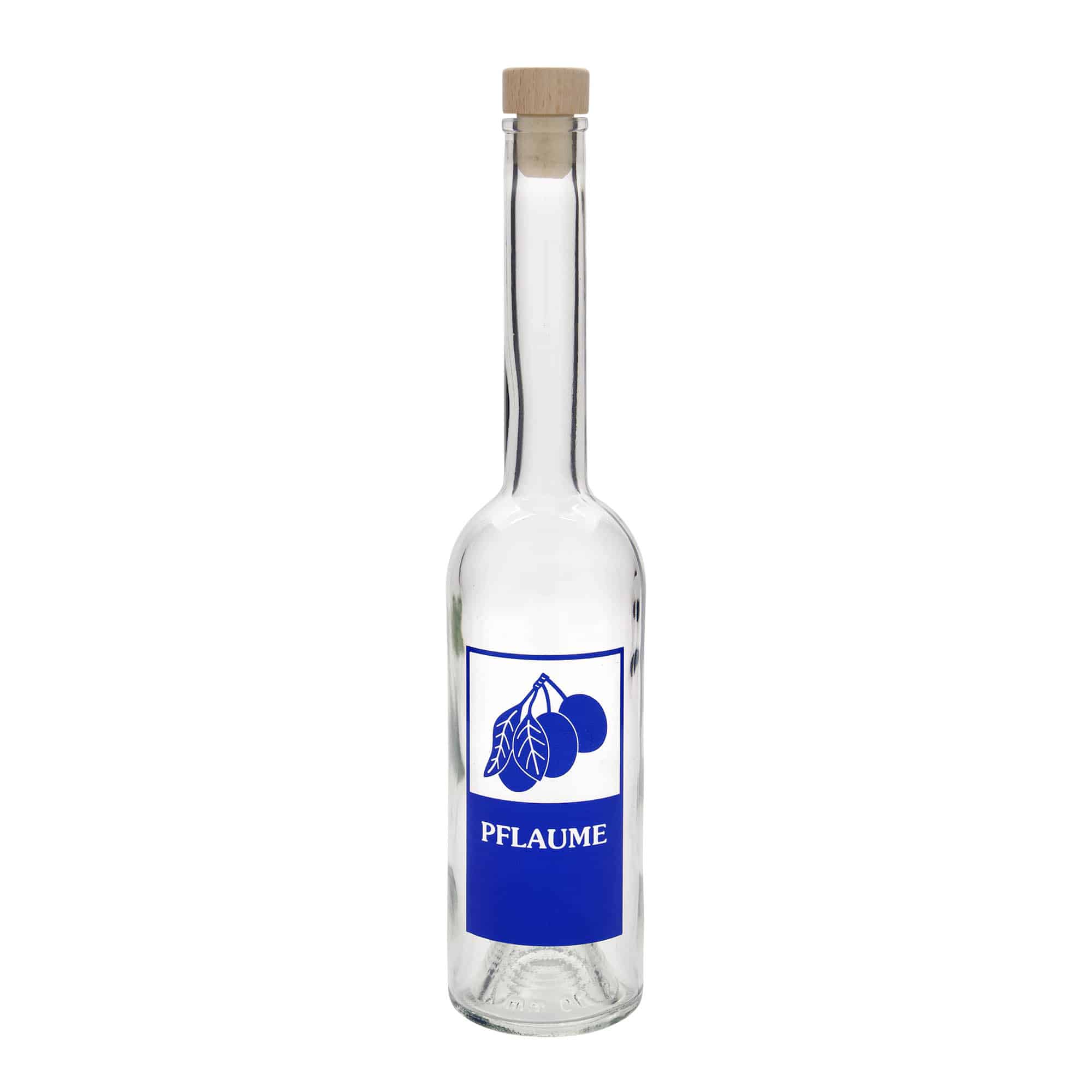 500 ml Glasflasche „Opera“, Motiv: Pflaume, Mündung: Kork