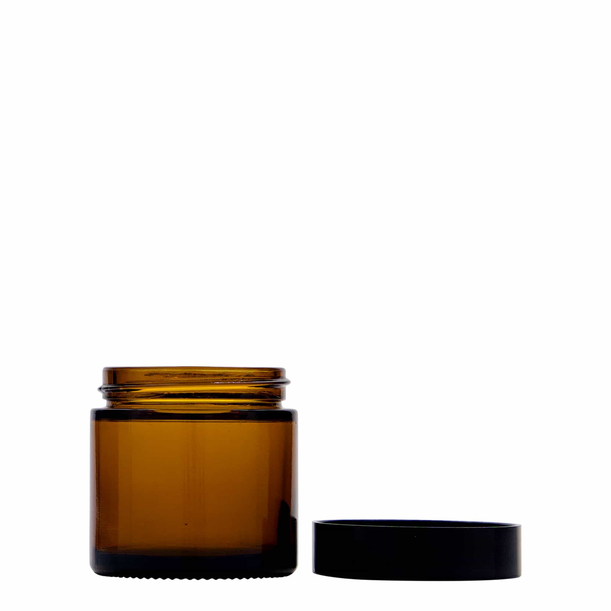 60 ml Tiegel „Brown Line“, Glas, braun, Mündung: Schraubverschluss